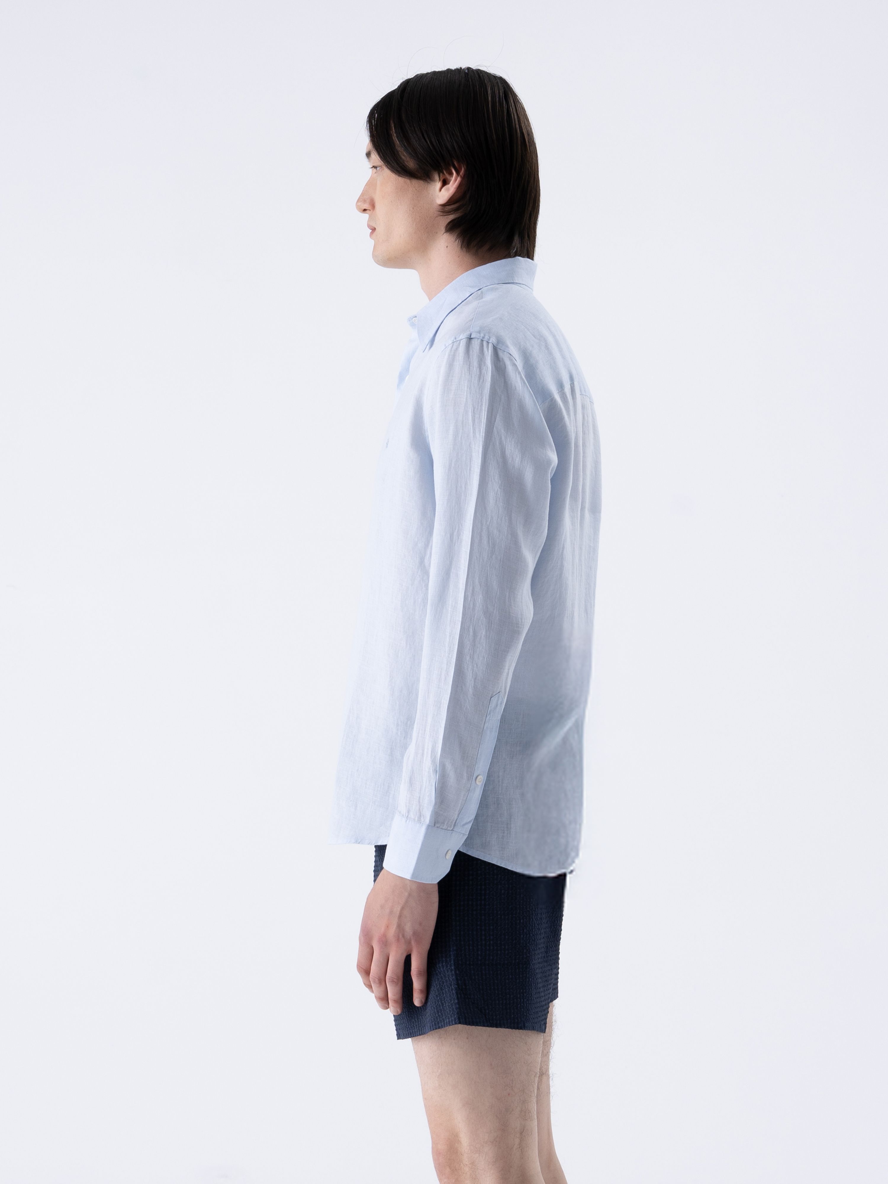 THE LINEN SHIRT - PEARL BLUE