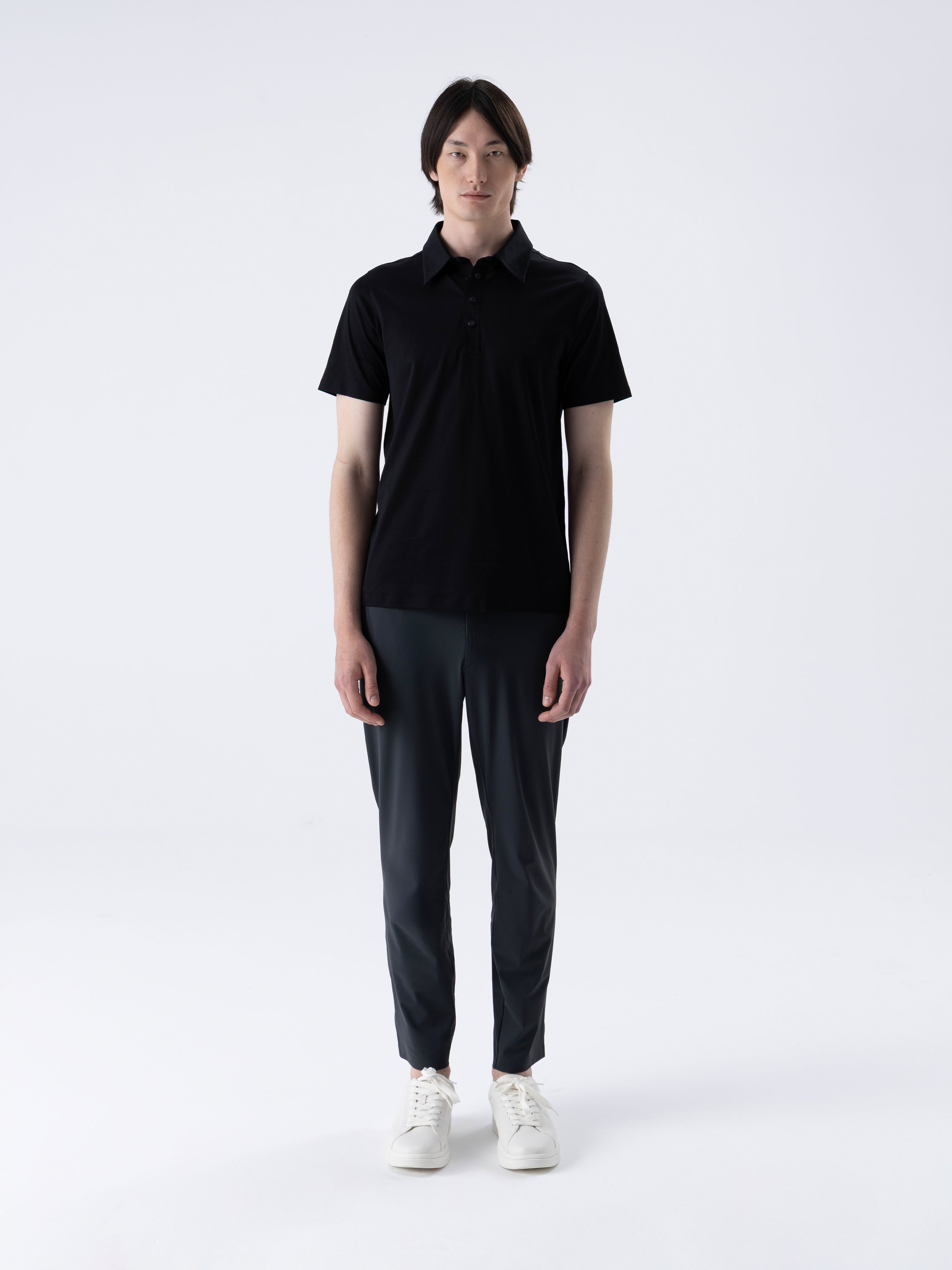 SUPER MERCERIZED LUX SS POLO - NERO BLACK
