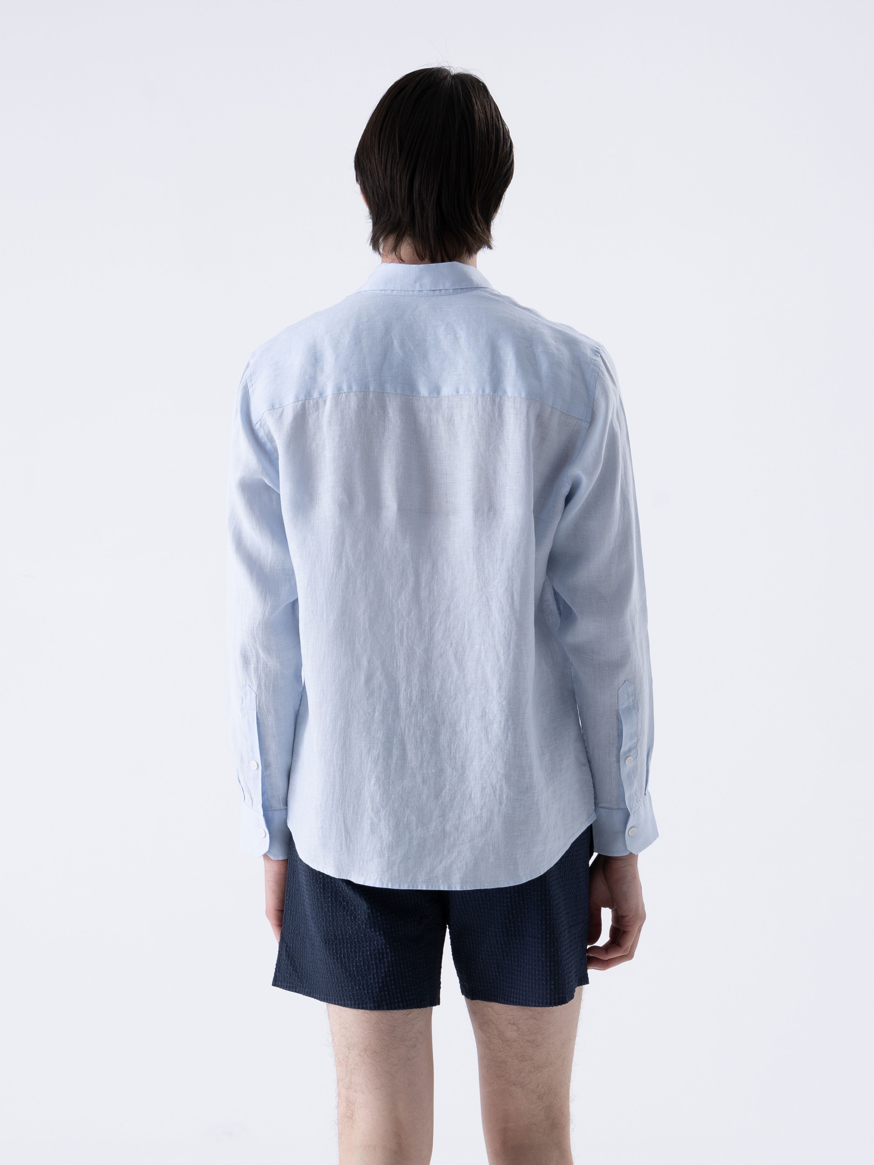 THE LINEN SHIRT - PEARL BLUE