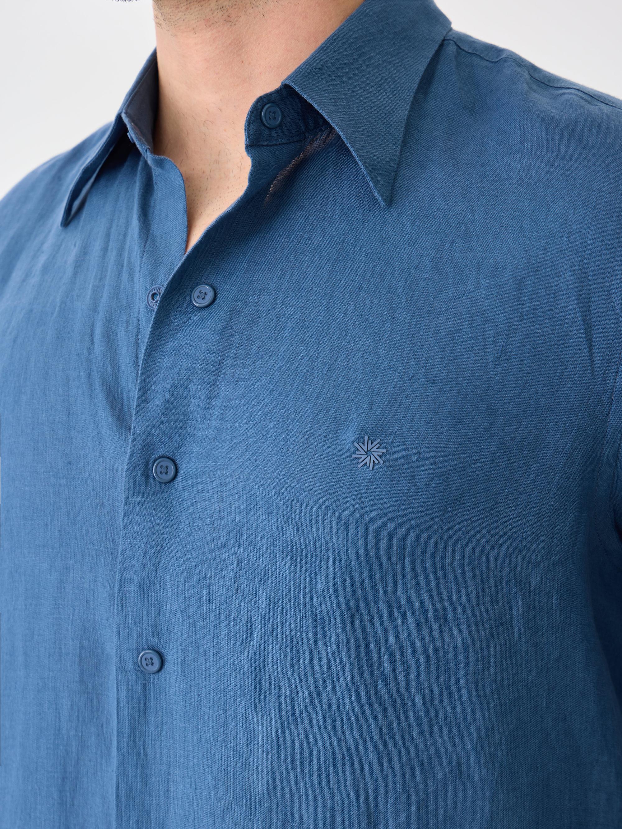 THE LINEN SHIRT - AZURE BLUE