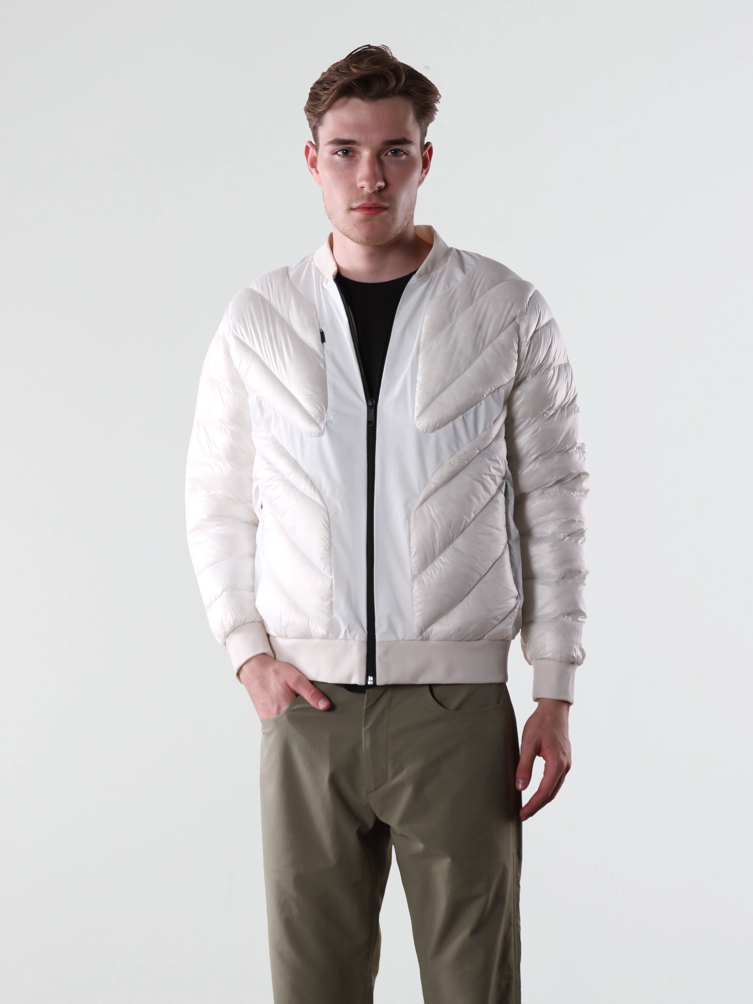 KAZ TÜYÜ ÇİFT TARAFLI BOMBER - SUBTLE WHITE