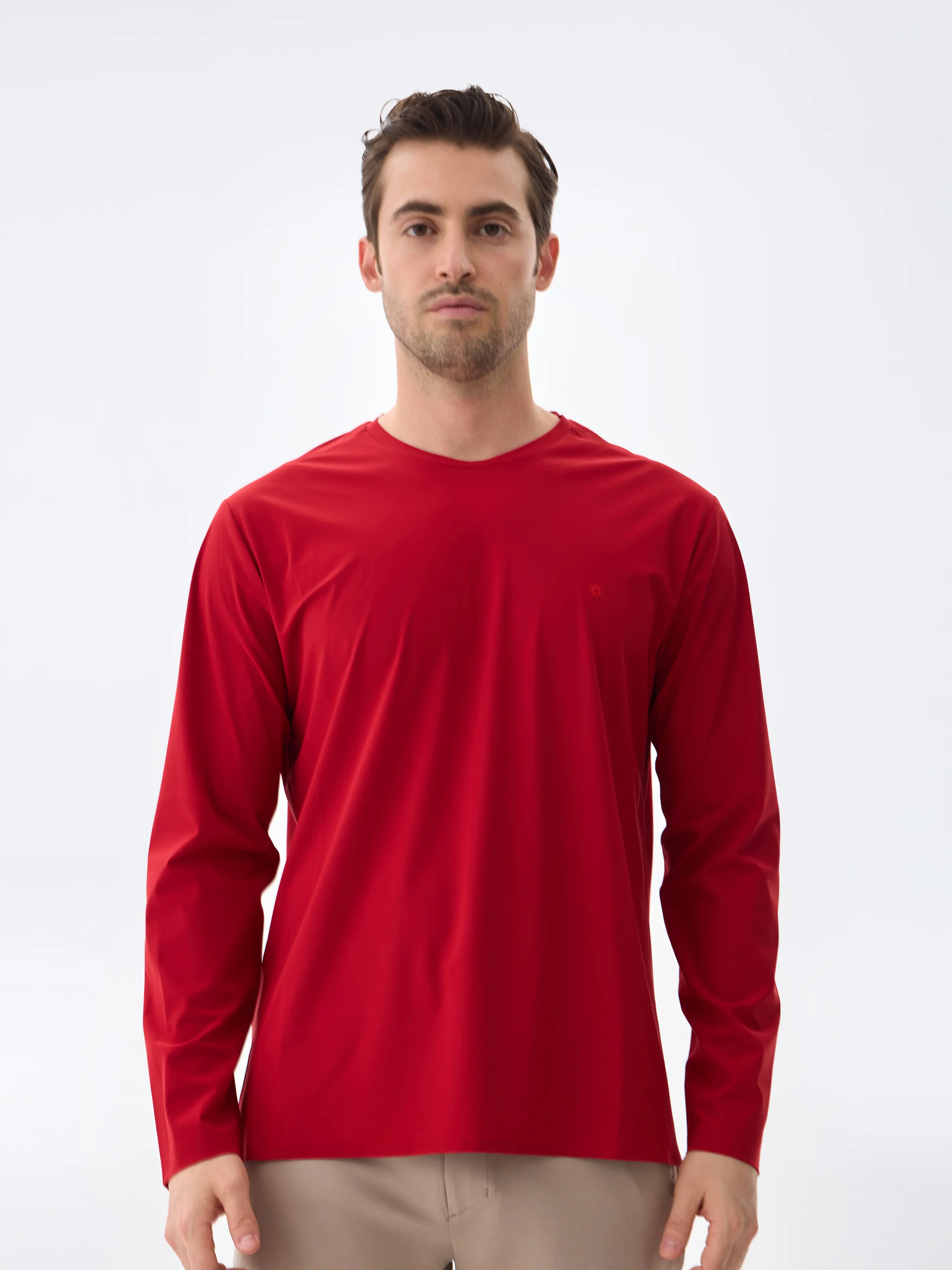 SUPER CREW LS T-SHIRT - BORDEAUX