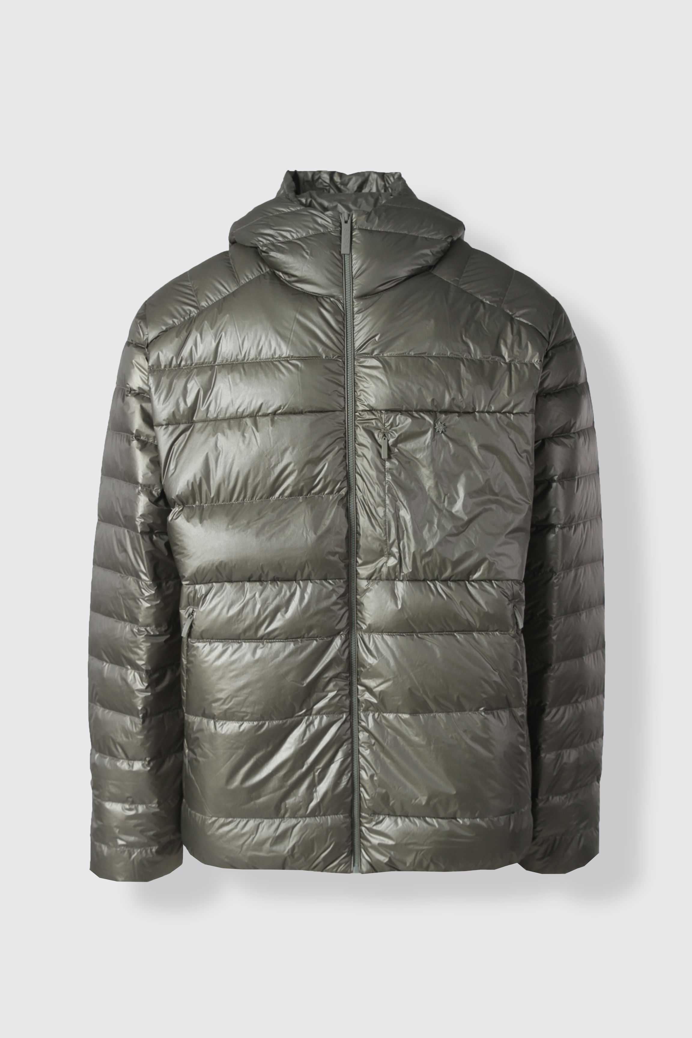 HOODED BOLD DOWN JACKET - LICHEN GREEN