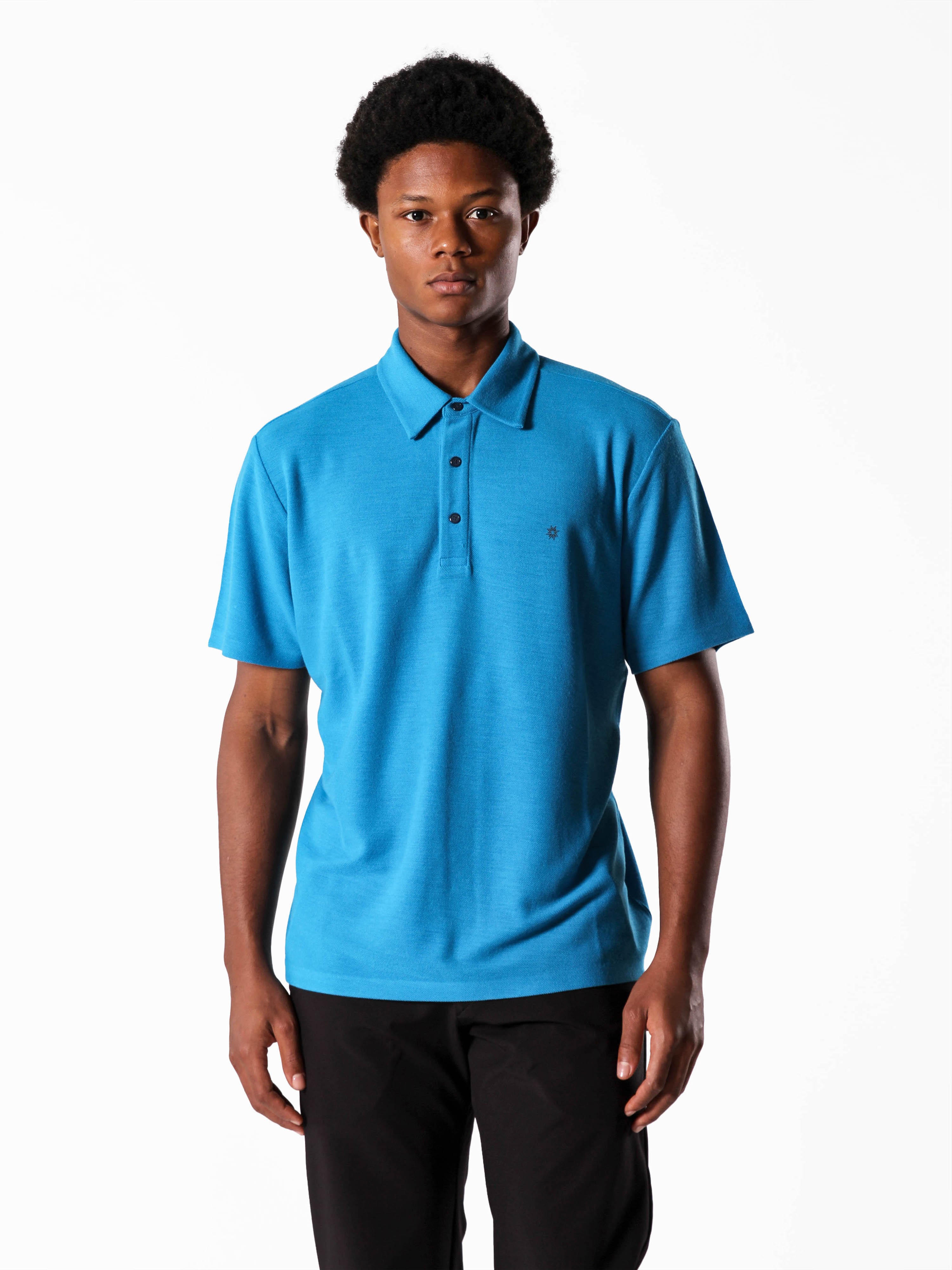 WOOLEN ELEGANCE POLO - BLUE