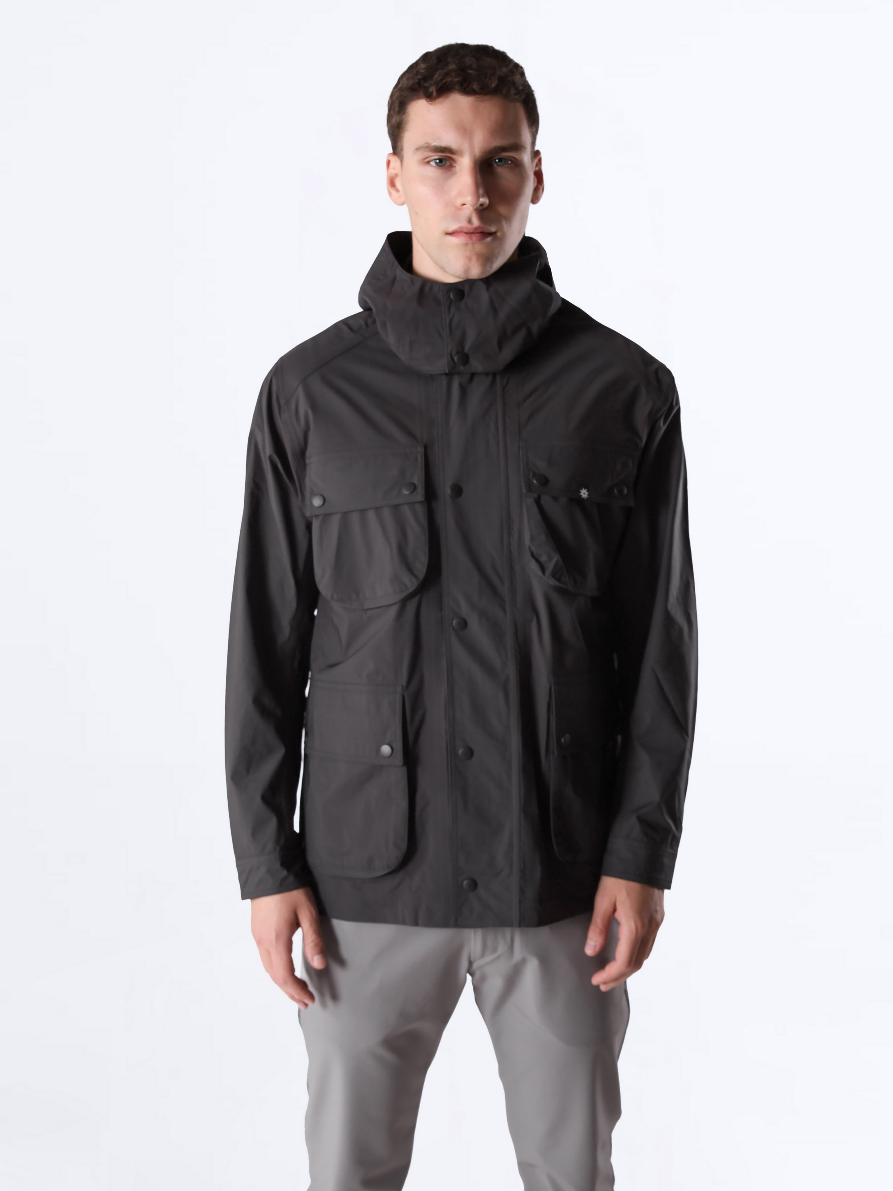 MOTTO SHELL JACKET - DARK GREY