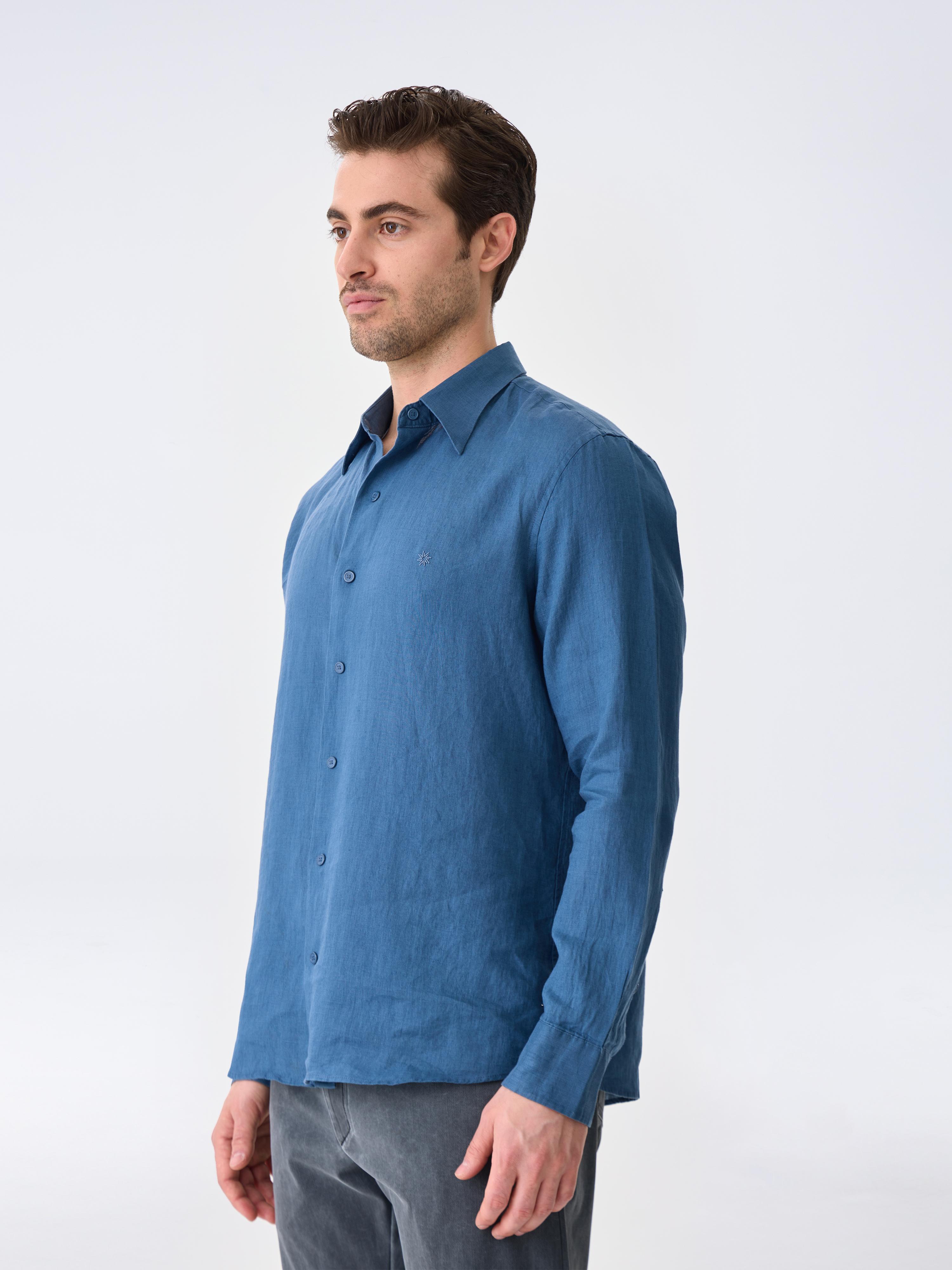 THE LINEN SHIRT - AZURE BLUE