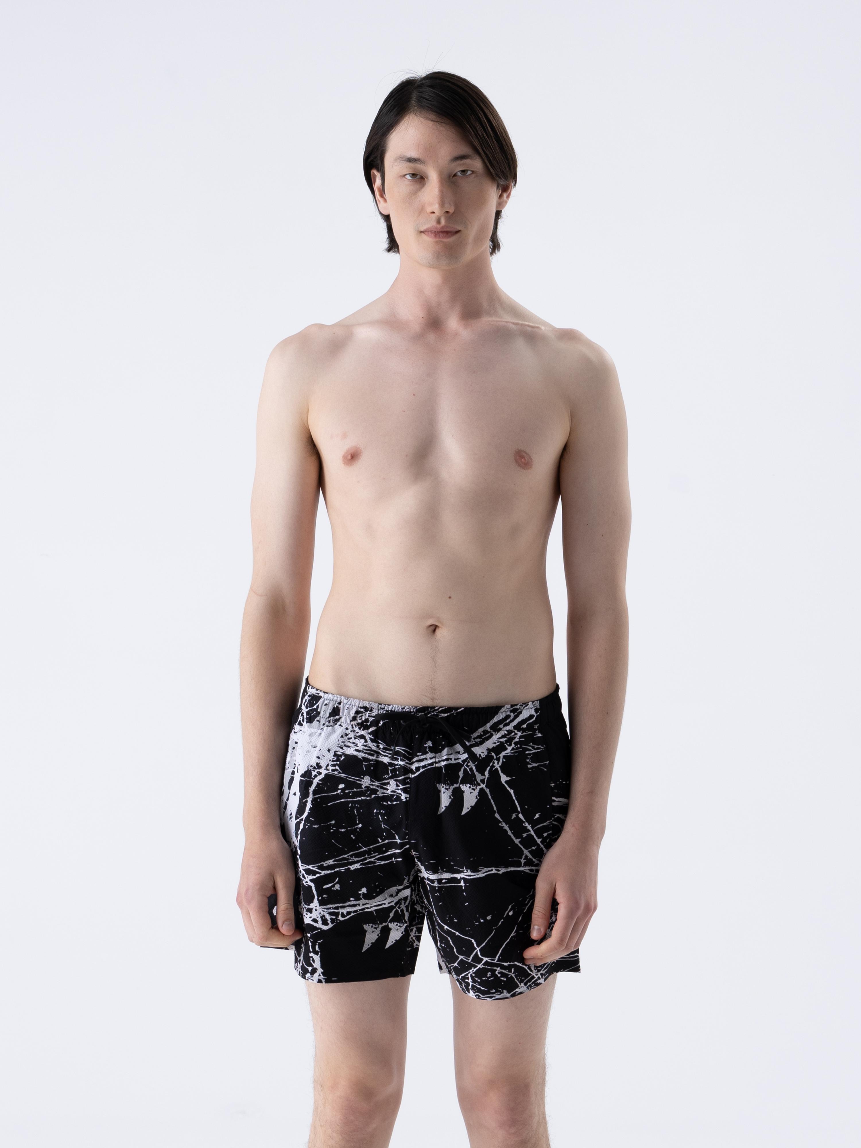 MARBLE PRINT SWIM TRUNK 