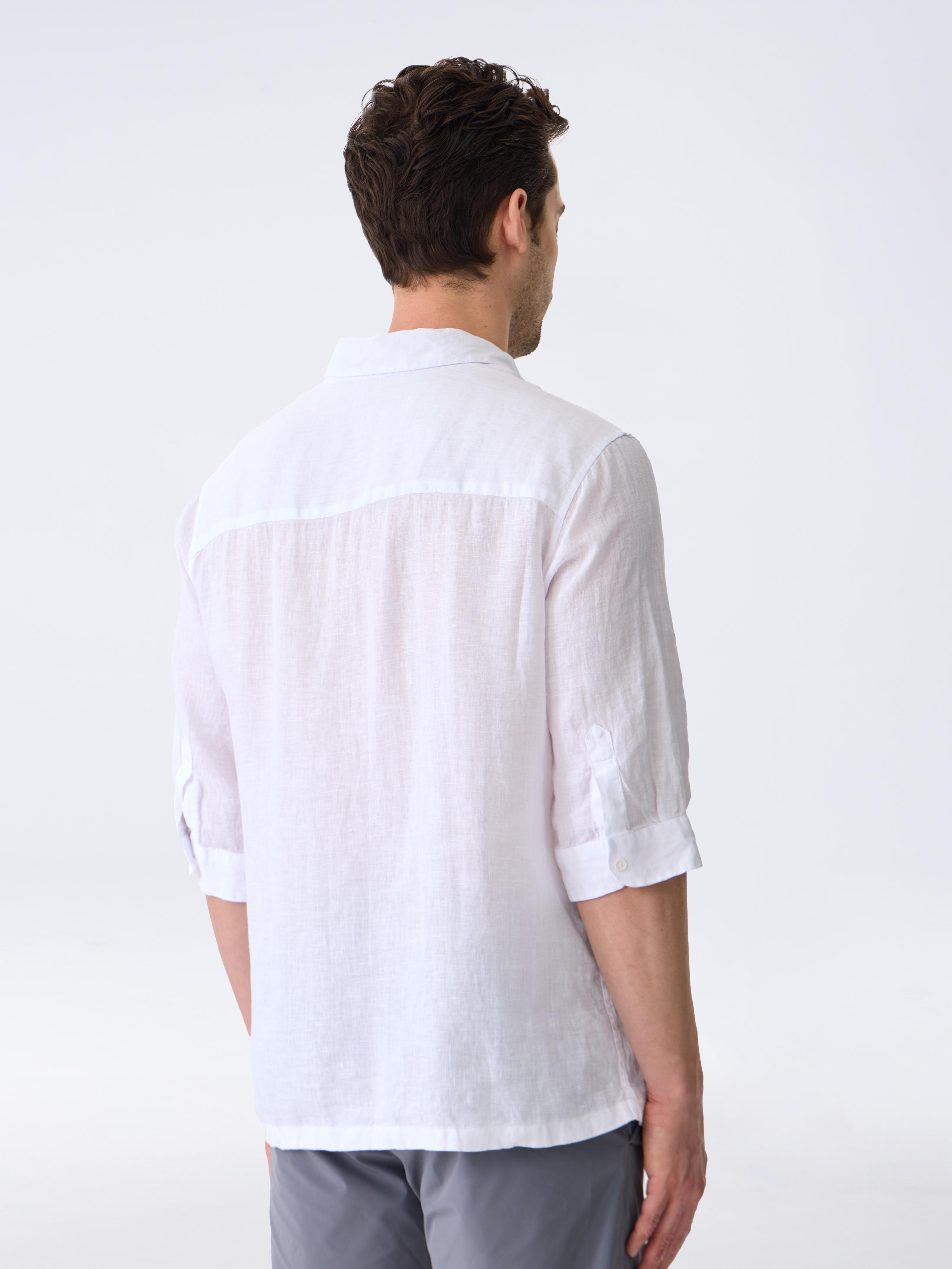 THE LINEN SHIRT 3/4 - WHITE