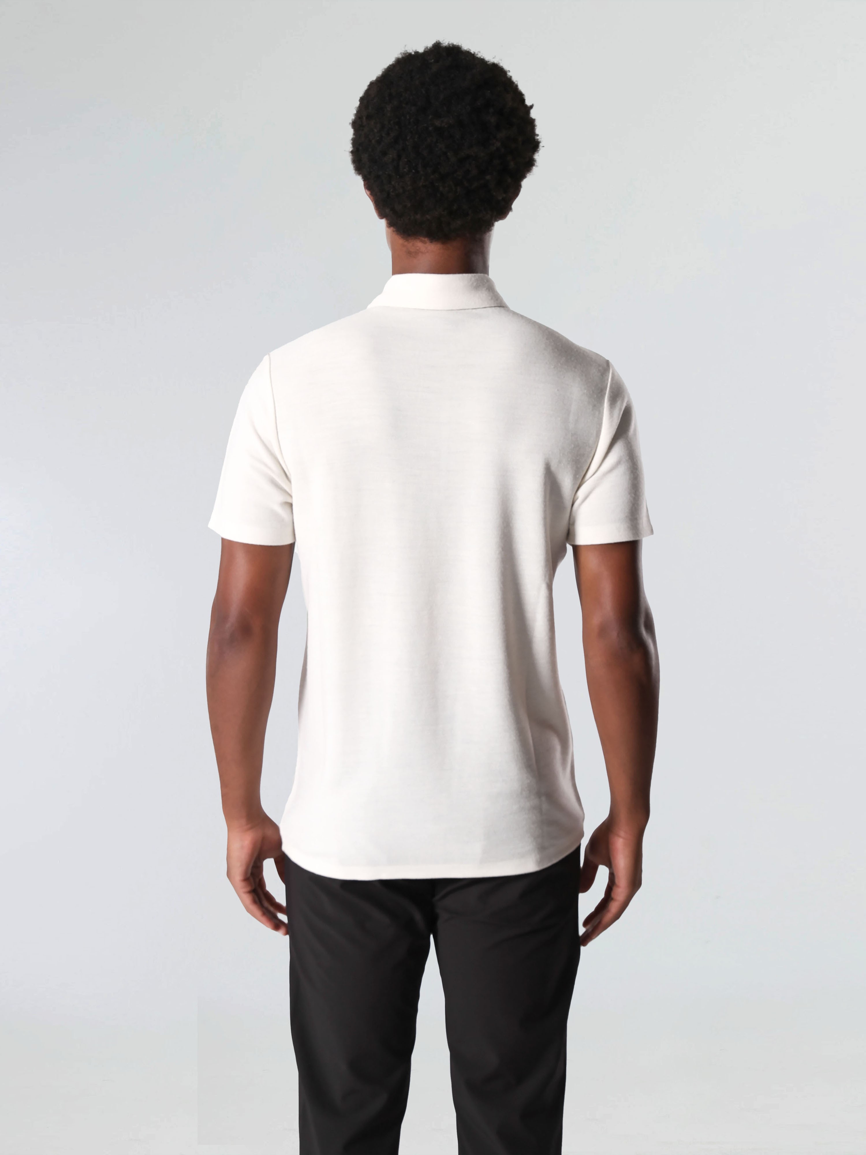 WOOLEN ELEGANCE POLO - SUBTLE WHITE