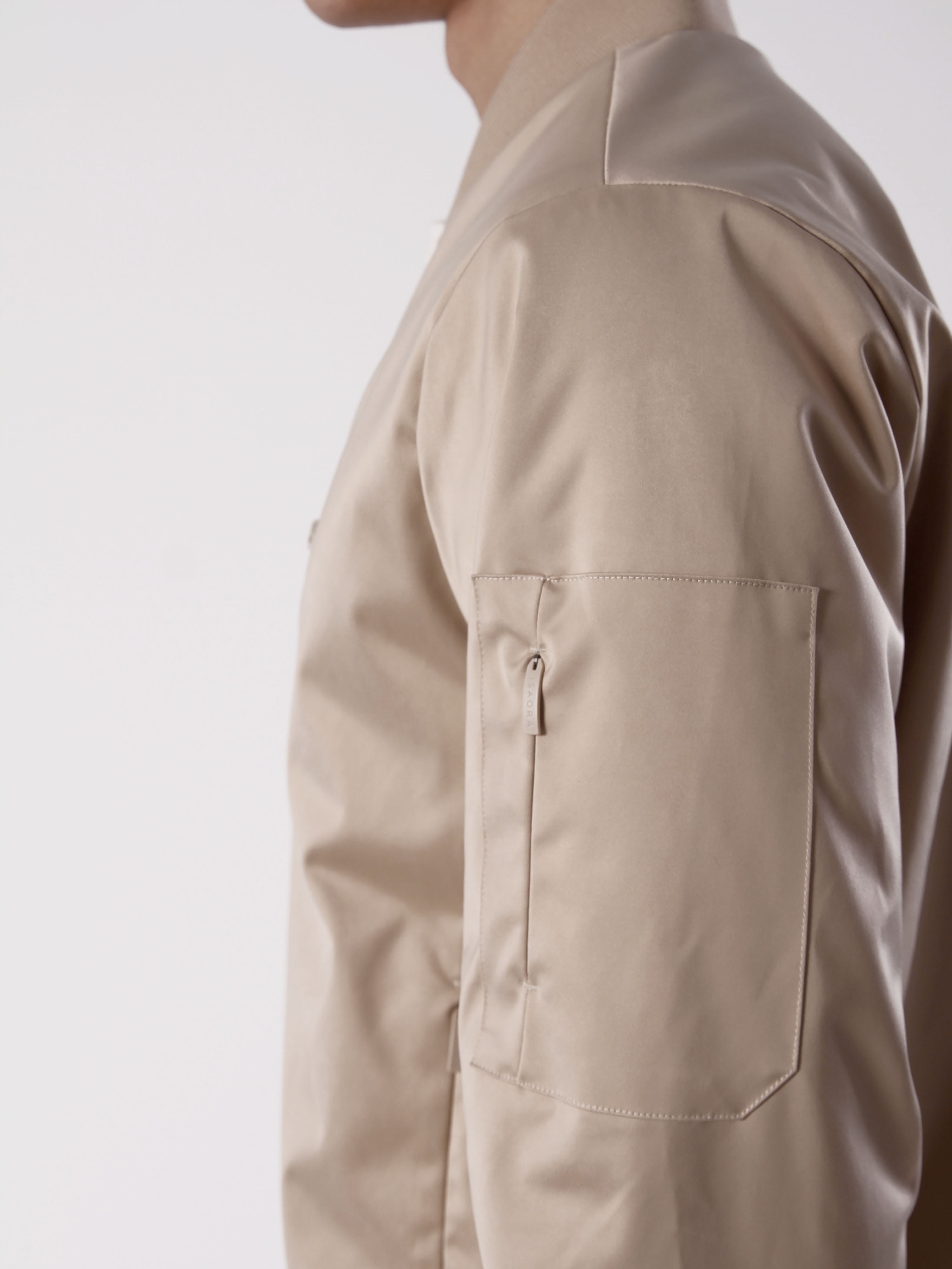 SATIN BOMBER - BEIGE