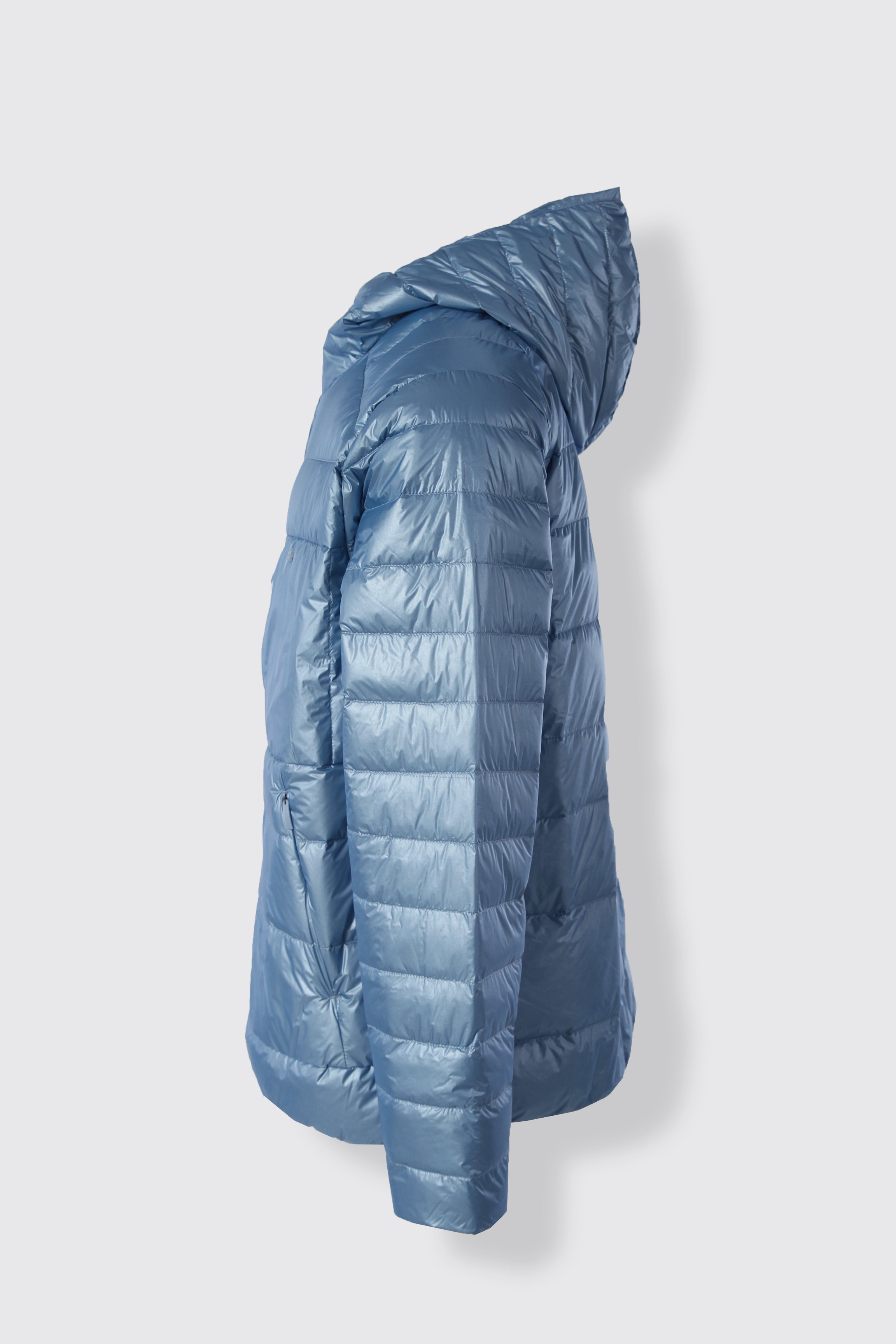 HOODED BOLD DOWN JACKET - AZURE BLUE