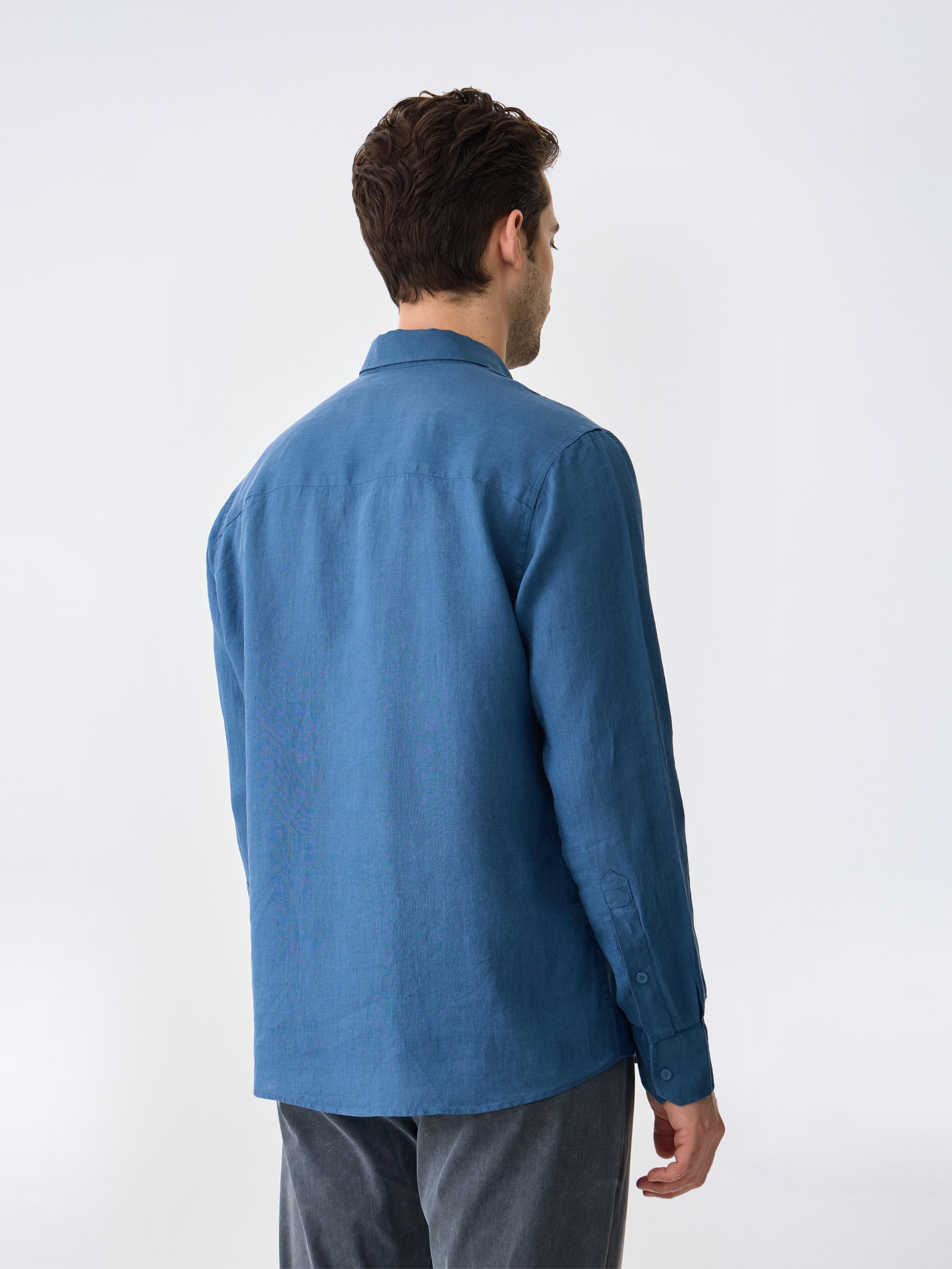 THE LINEN SHIRT - AZURE BLUE
