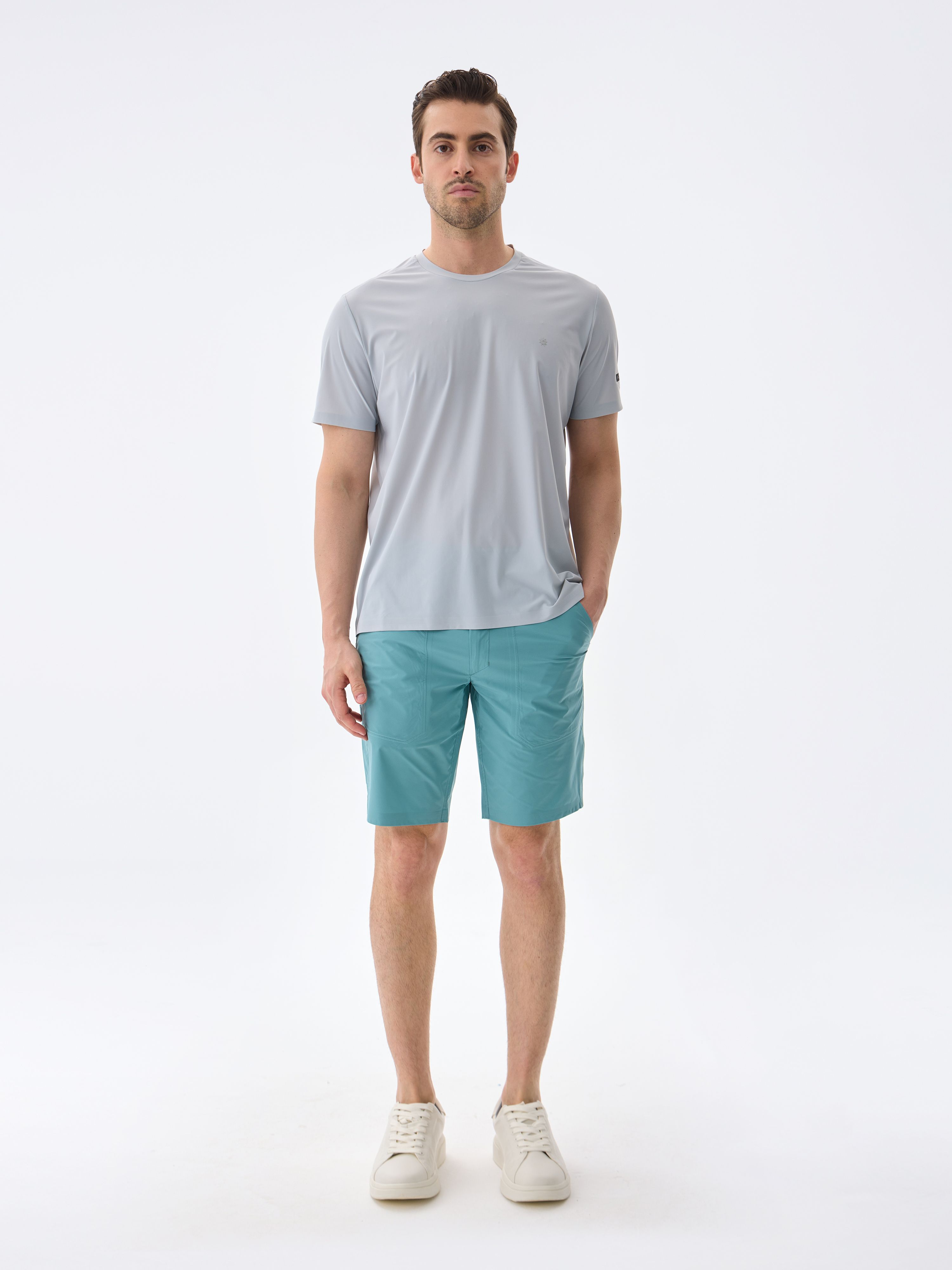 SUPER CREW KISA KOLLU TİŞÖRT - LIGHT GREY