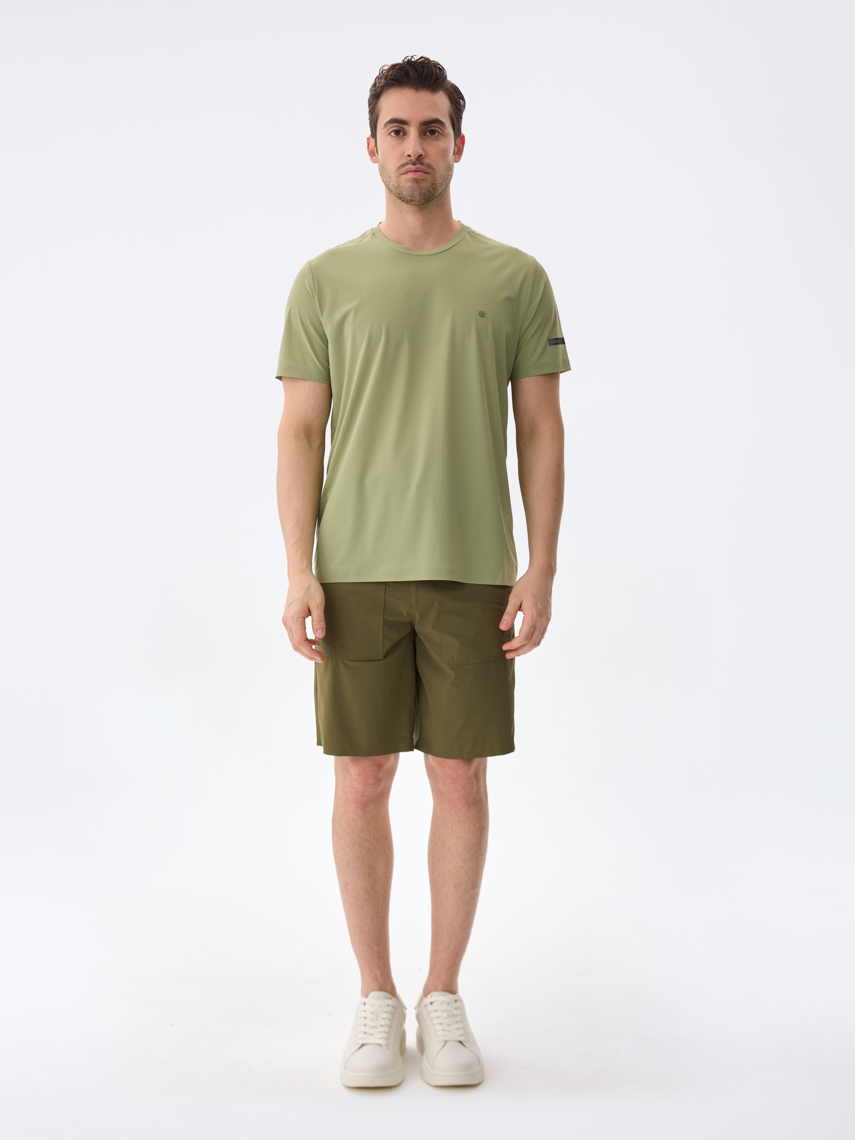 SUPER CREW KISA KOLLU TİŞÖRT - Lichen green