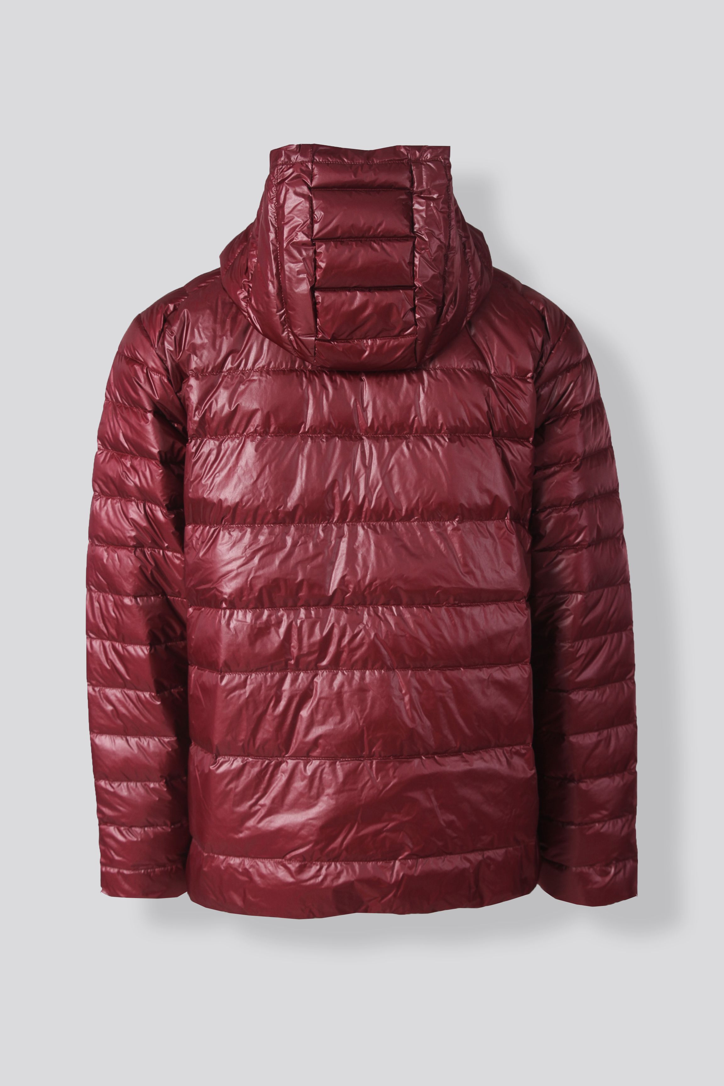 HOODED BOLD DOWN JACKET - BORDEAUX