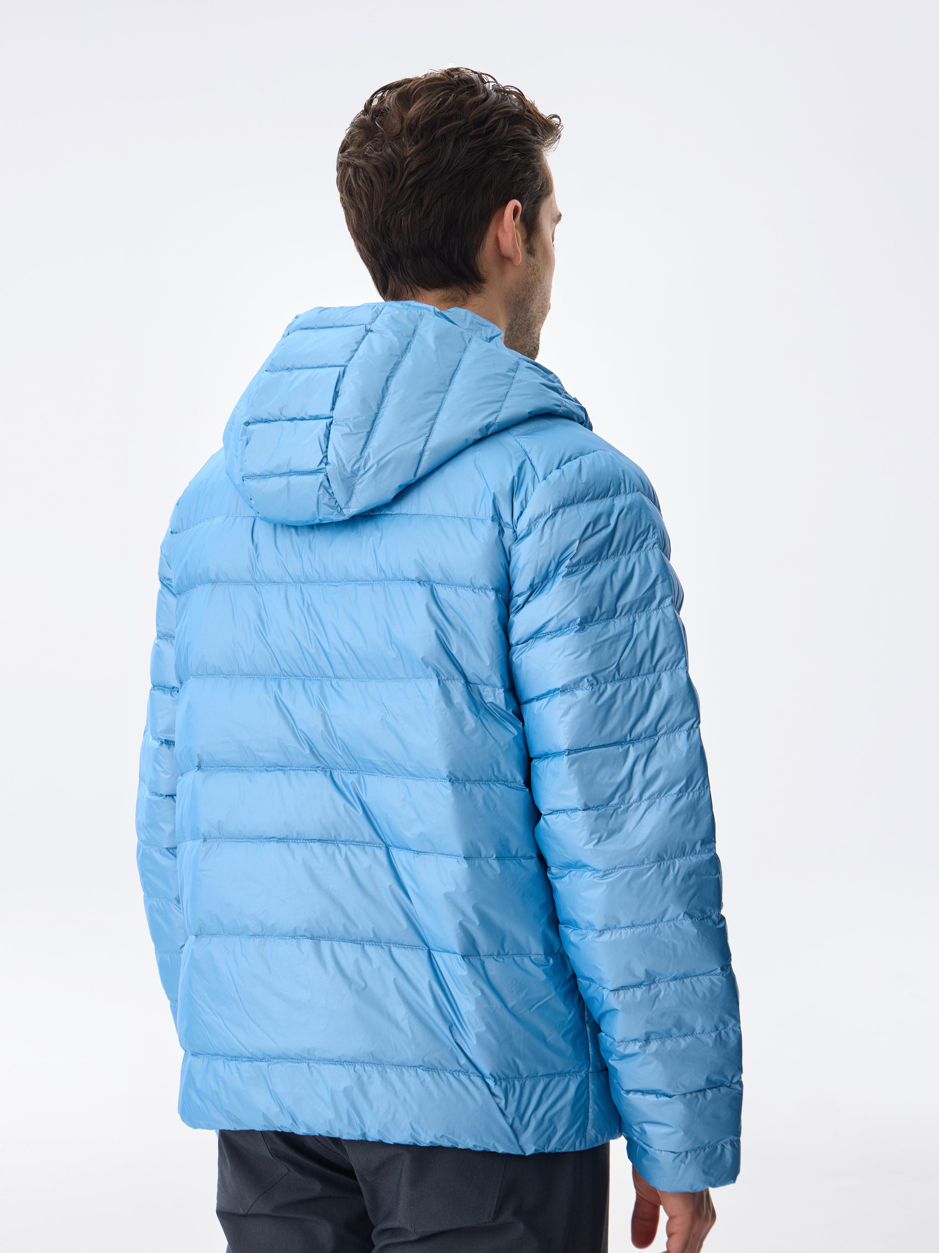 HOODED BOLD DOWN JACKET - AZURE BLUE