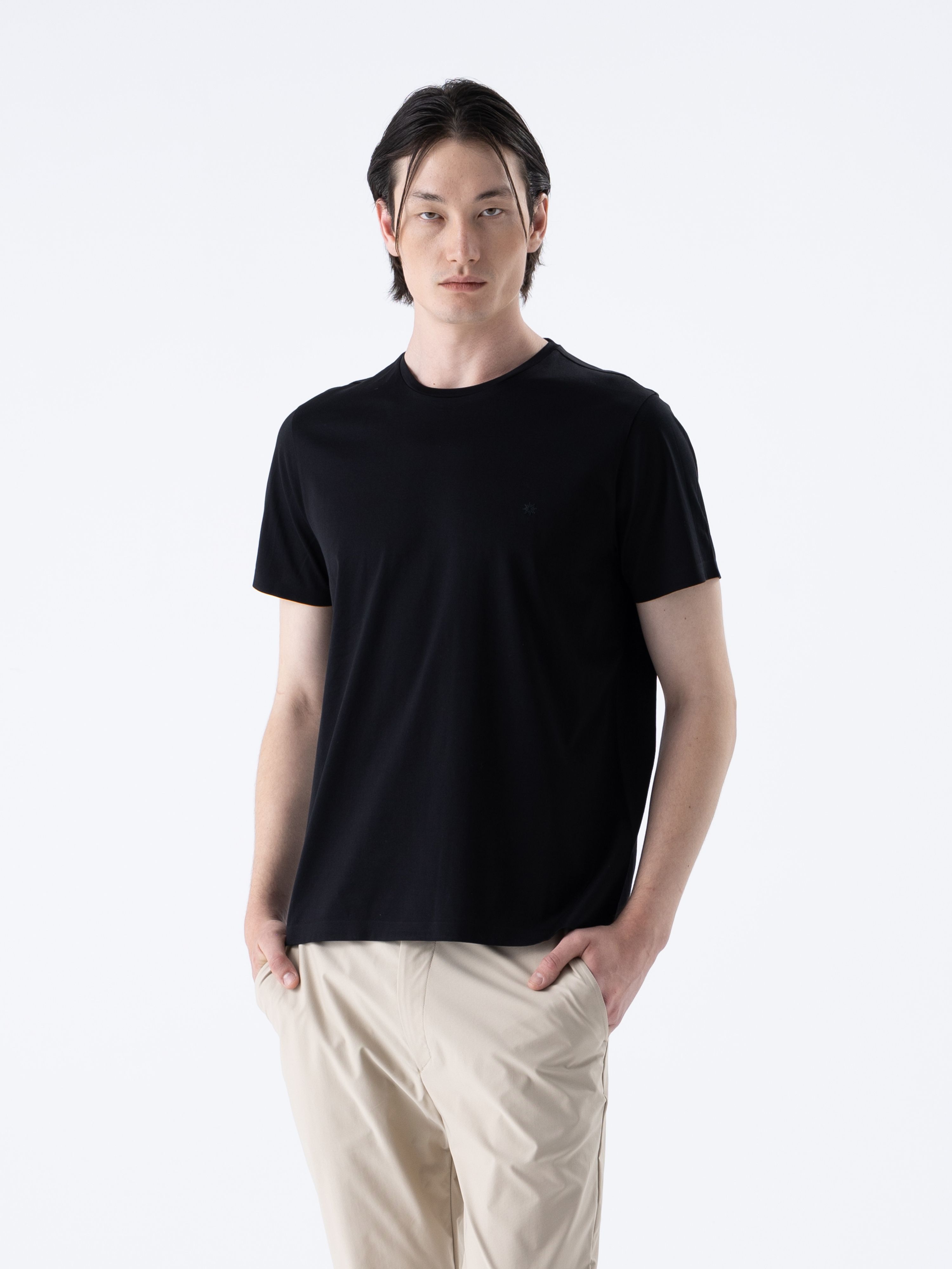 SUPER FINE MERCERIZED TSHIRT - NERO BLACK