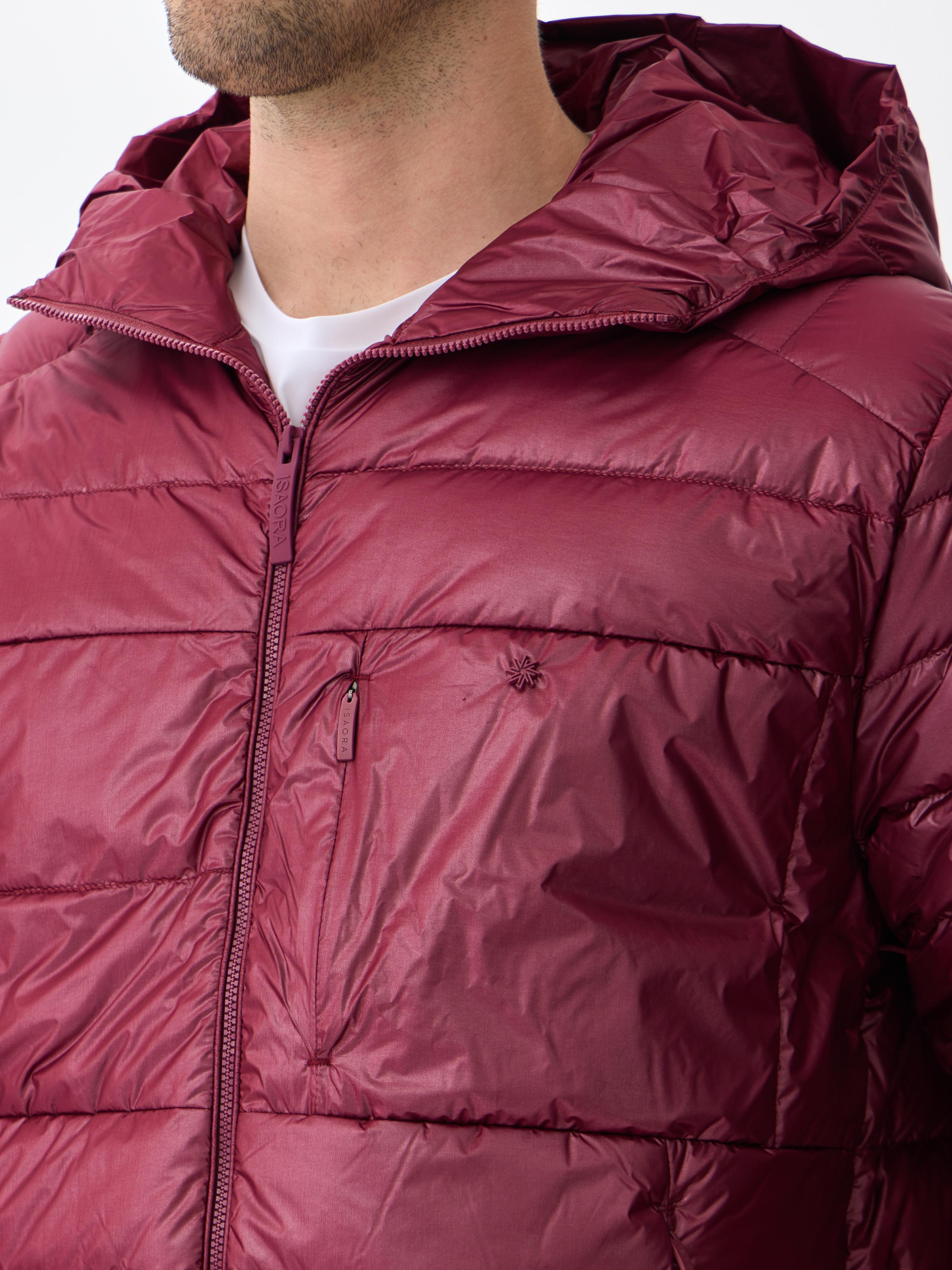 HOODED BOLD DOWN JACKET - BORDEAUX