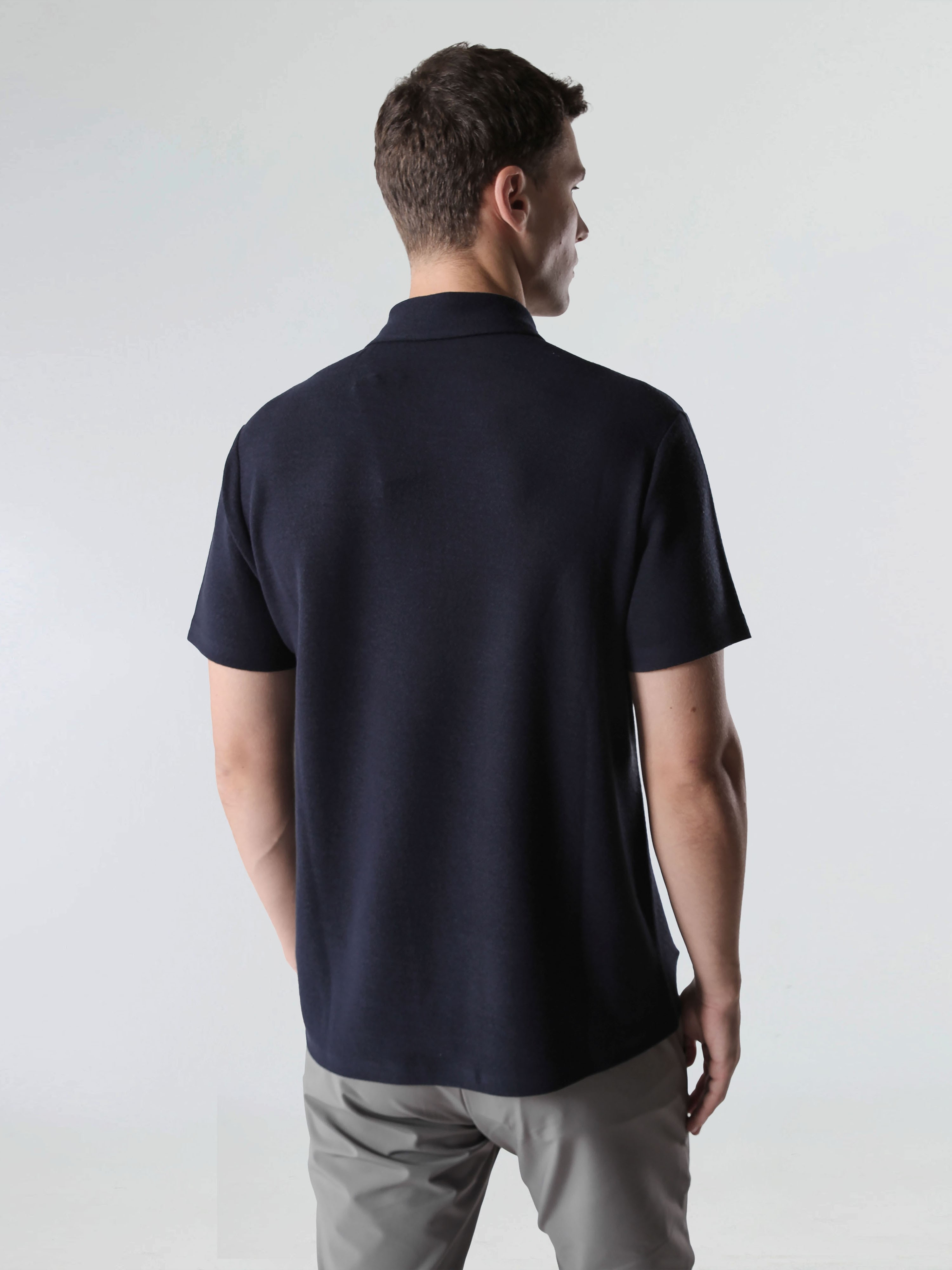 WOOLEN ELEGANCE POLO - NAVY