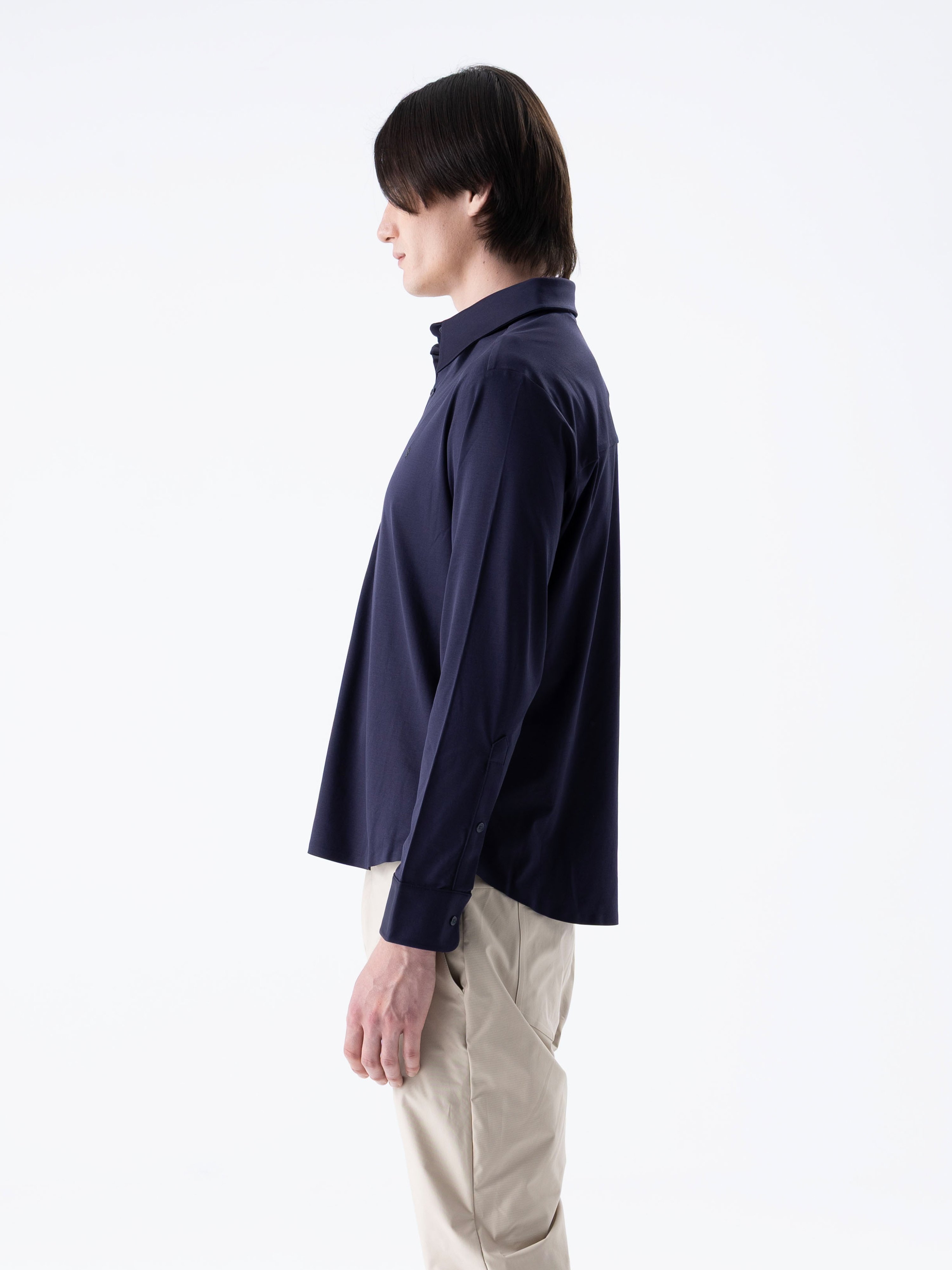 SUPER MERCERIZED LS SHIRT - NAVY