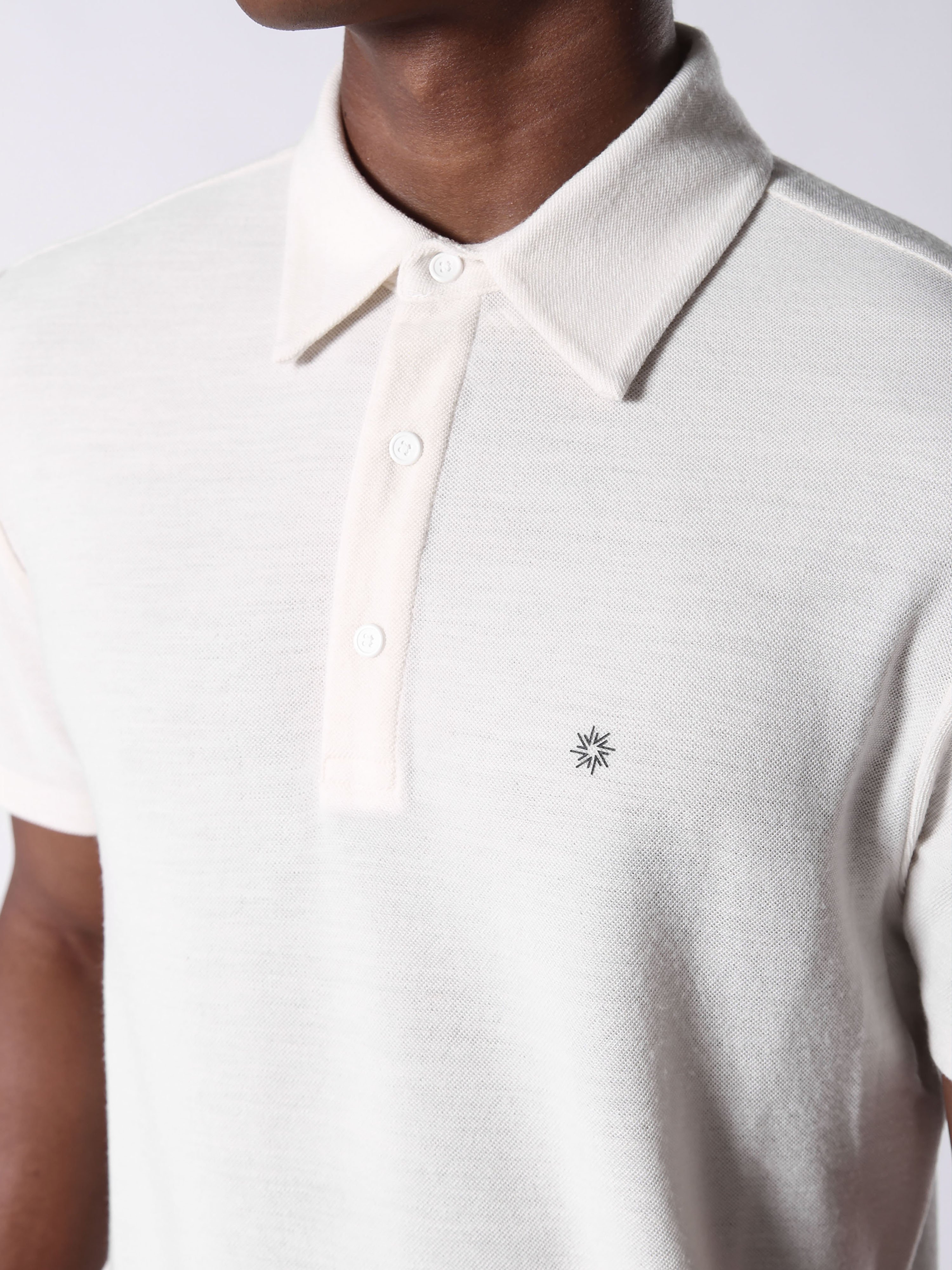 WOOLEN ELEGANCE POLO - SUBTLE WHITE