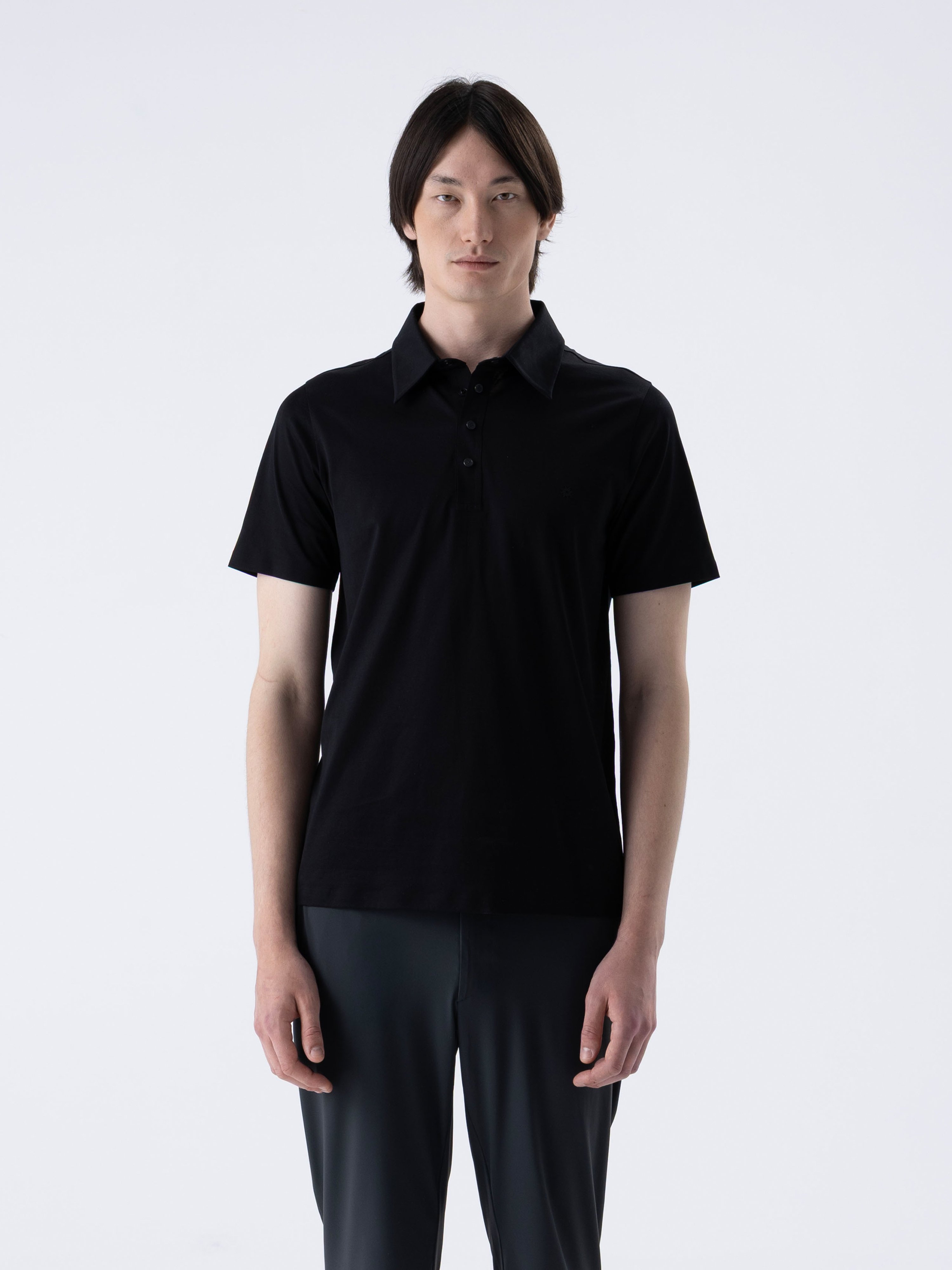 SUPER MERCERIZED LUX SS POLO - NERO BLACK
