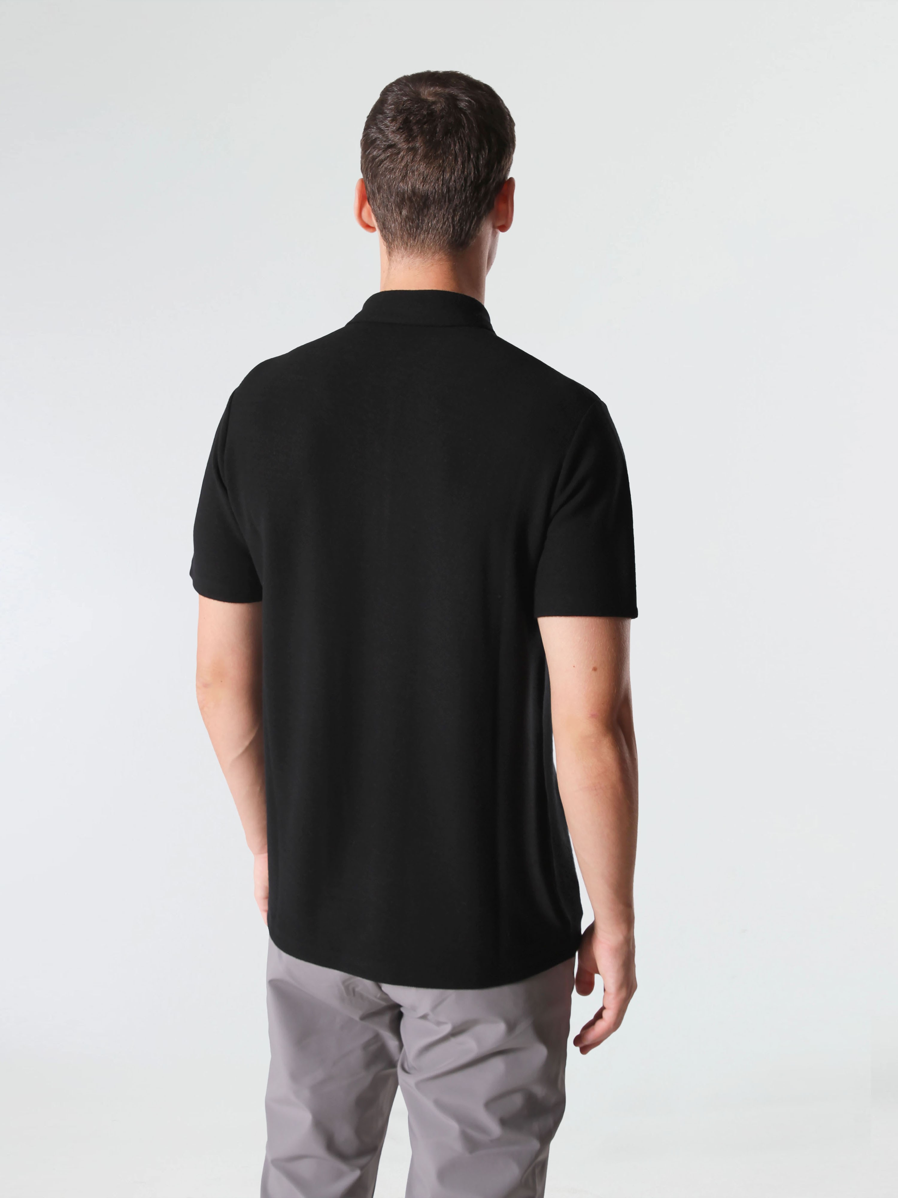 WOOLEN ELEGANCE POLO - BLACK ONYX