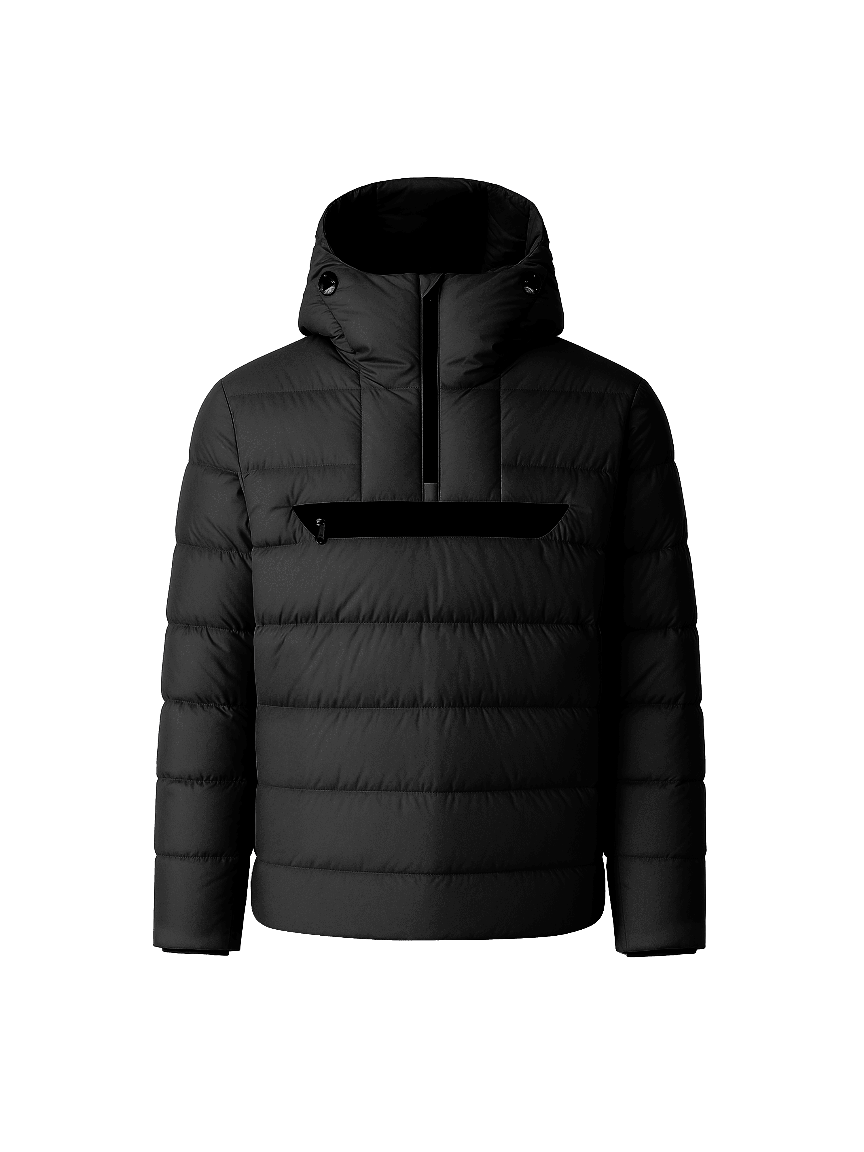 HALF ZIP VOYAGER DOWN JACKET - BLACK ONYX