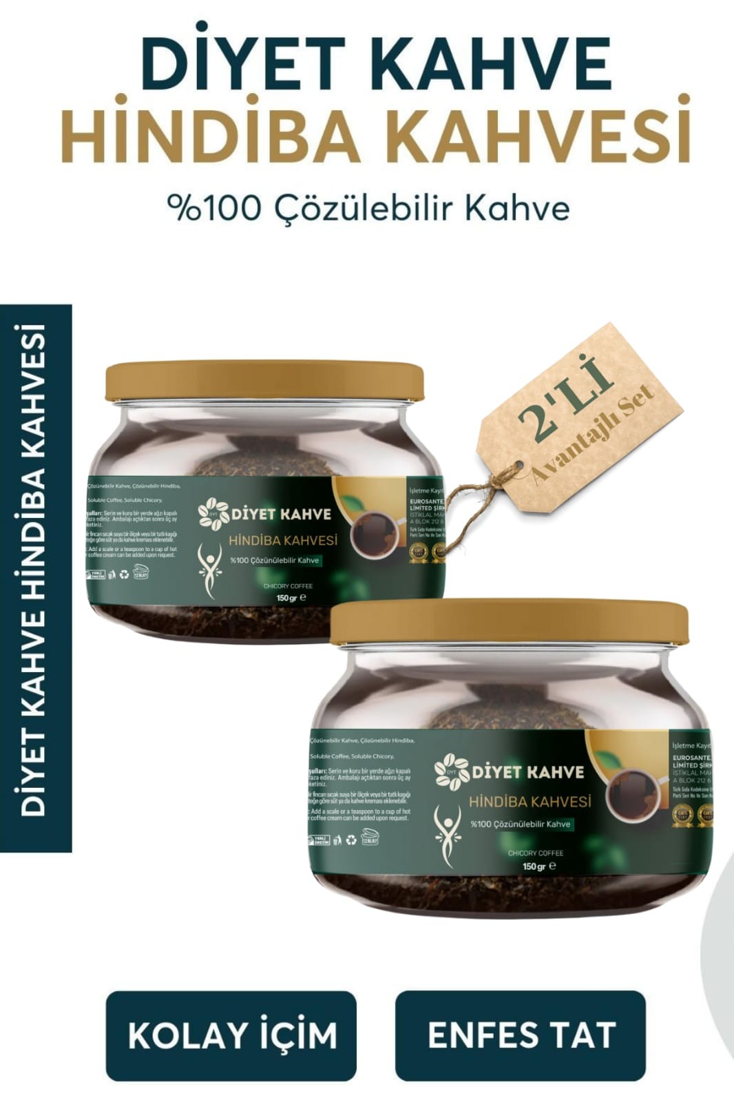 Dyt Diyet Kahve Hindiba kahvesi 2'li paket