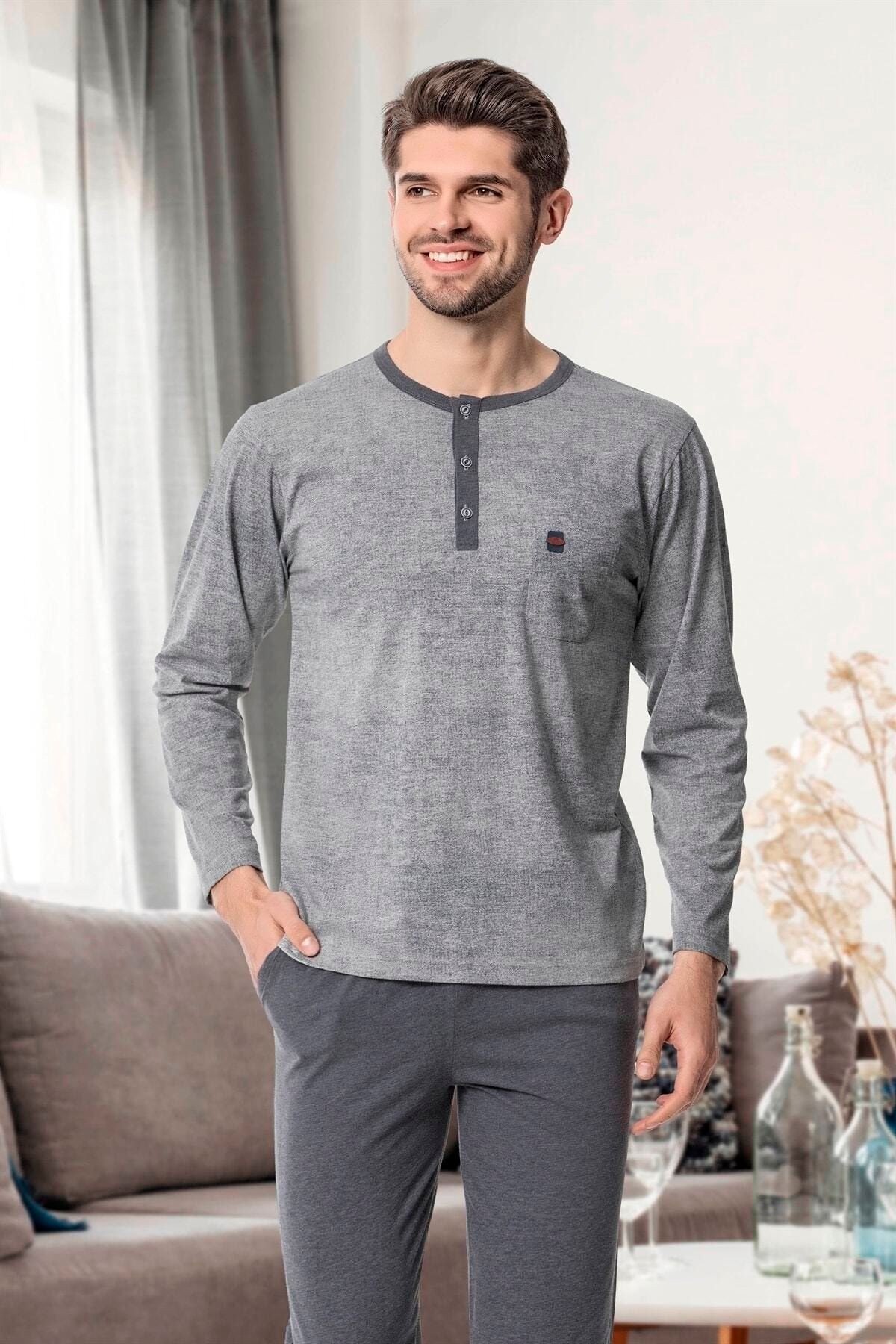 5 li Uzun & Şortlu Pijama Robdöşambır Damat Çeyiz Seti