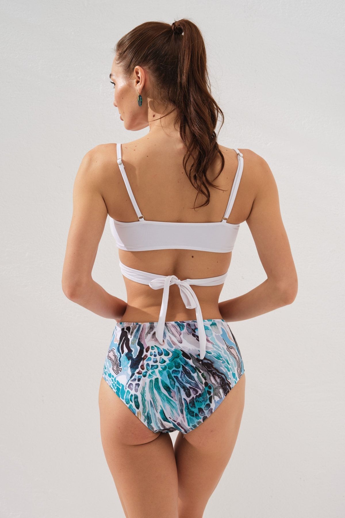 Sasha Belden Bağlamalı Yüksek Bel Bikini Takım 231236-d