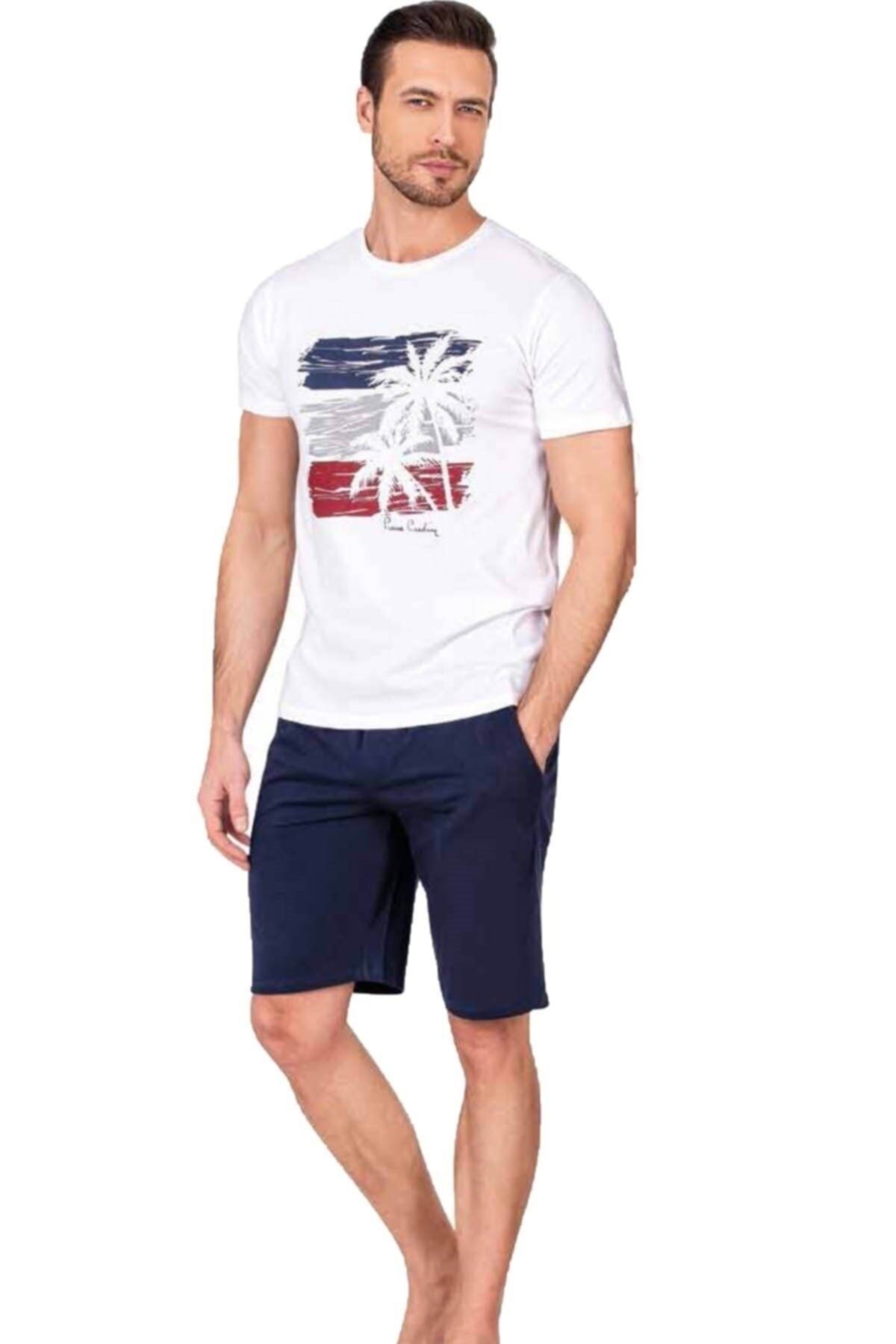 Pierre Cardin Pamuklu Baskılı T-shirt ve Şort Takım-5489
