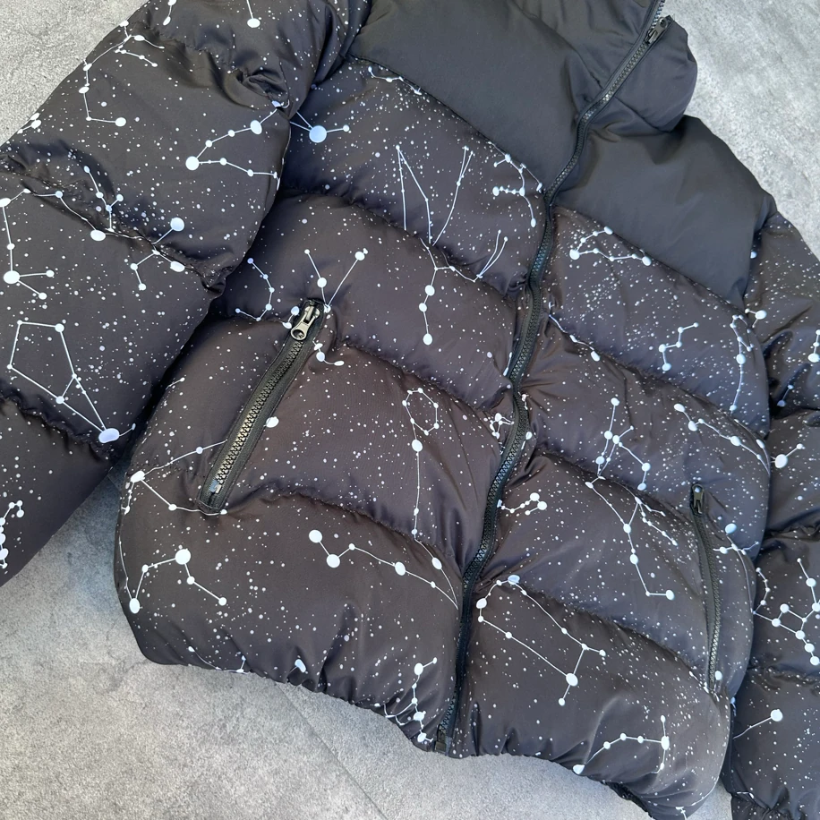 Oversize Siyah Parçalı Şişme Mont