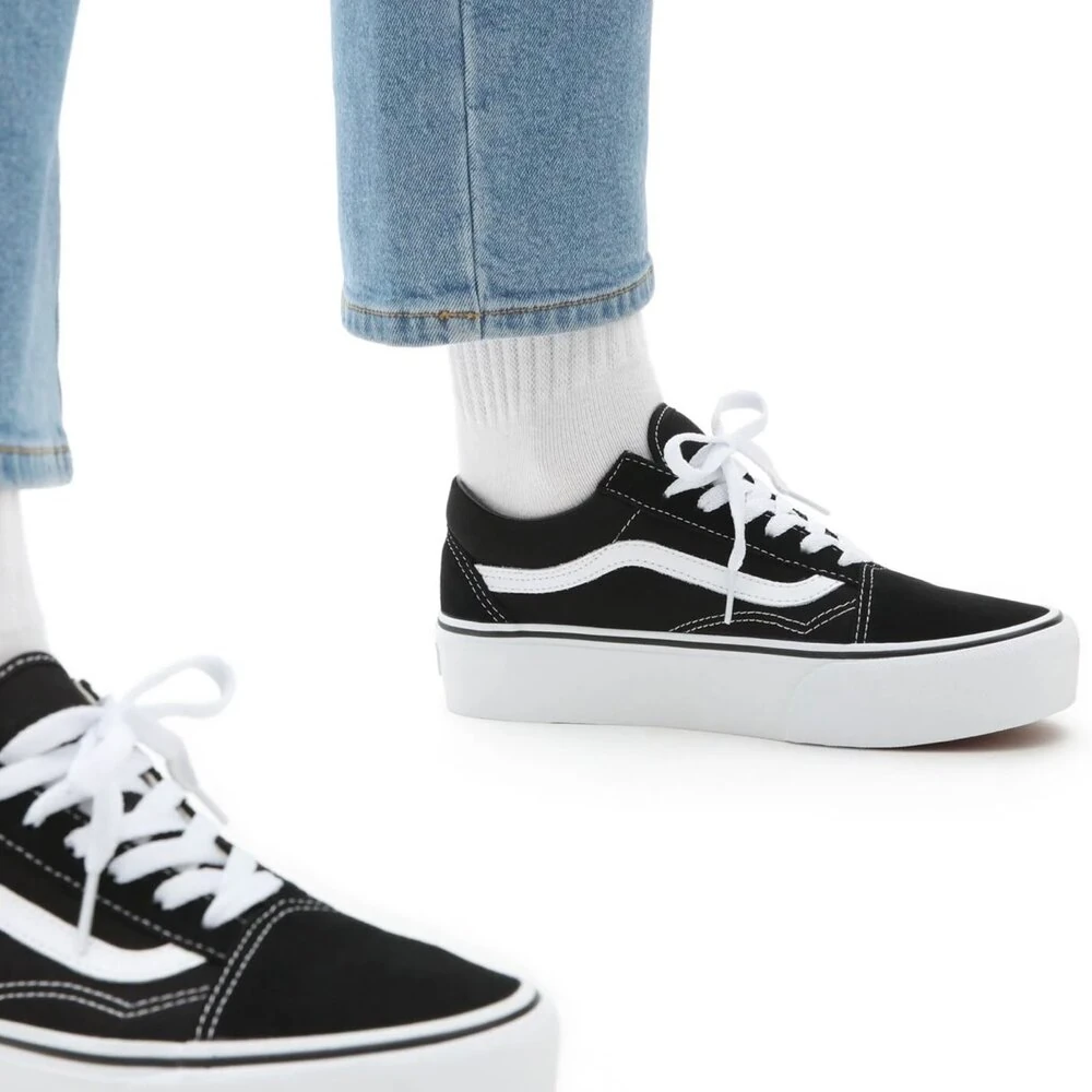 Vans Old Skool Platform Black White