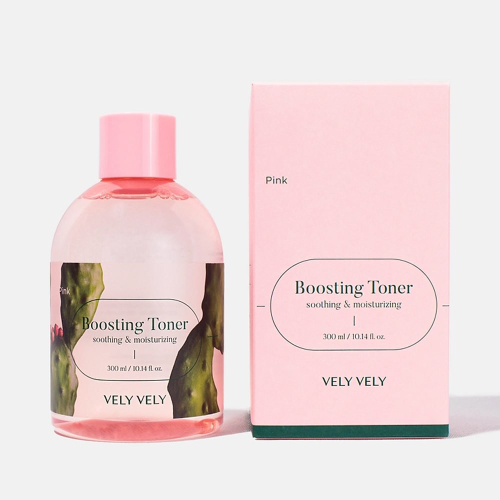 Vely Vely Pink Boosting Toner 300 ml Dikenli armut özü içeren nemlendirici toner güçlendirici