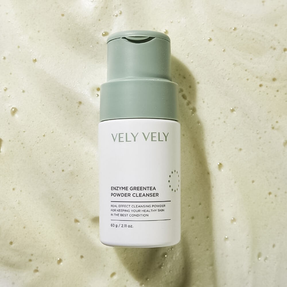 Vely Vely Enzyme Greentea Powder Cleanser 60 g Yağlı ciltler için yeşil çaylı enzim tozu