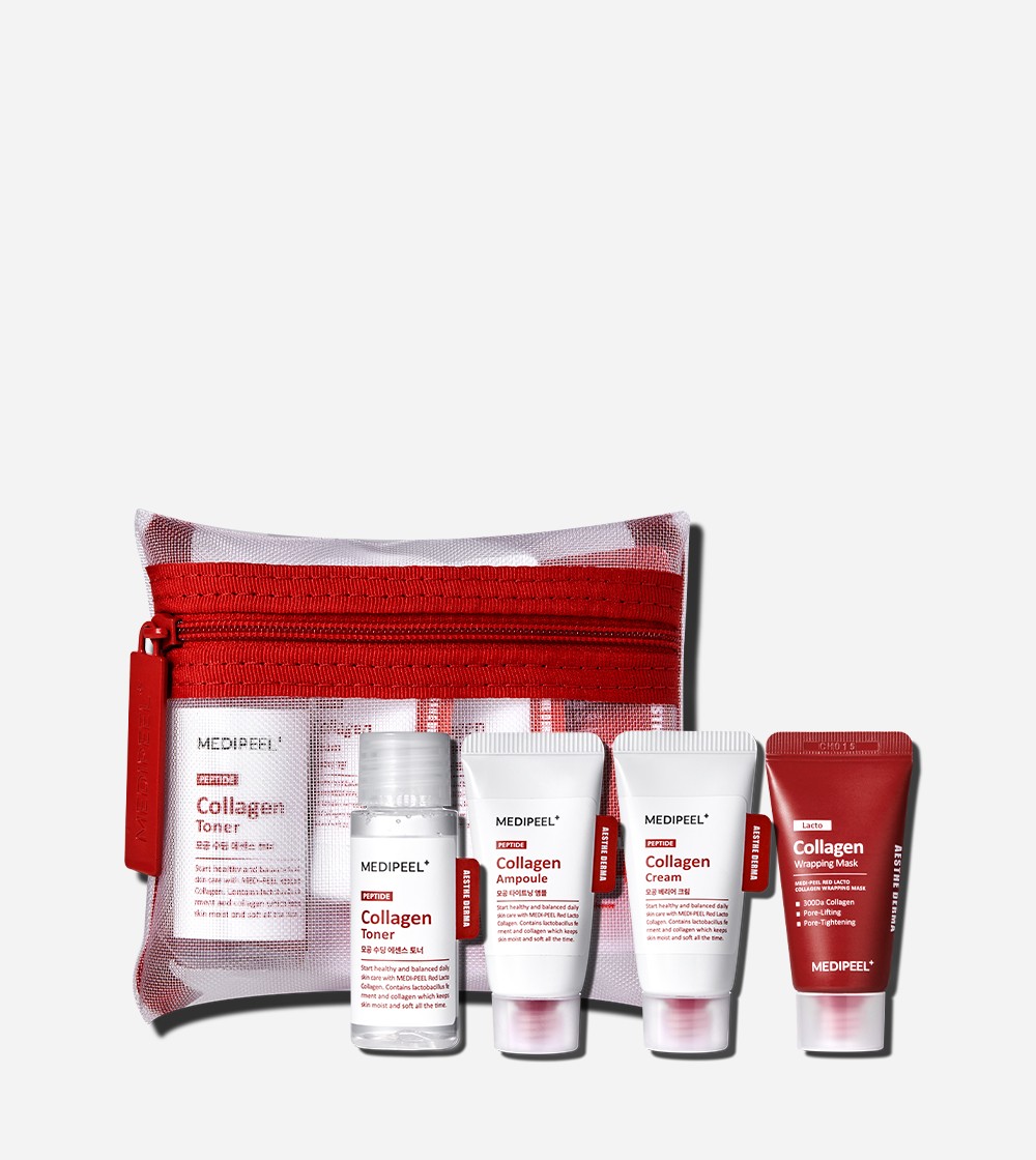 MEDIPEEL Red Lacto Collagen Skin Care Trial Kit (4 adet) Kollajen ile ayarla