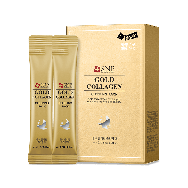 SNP Gold Collagen Sleeping Pack 4 ml * 20 adet Kollajen ve altın içeren yaşlanma karşıtı gece maskesi