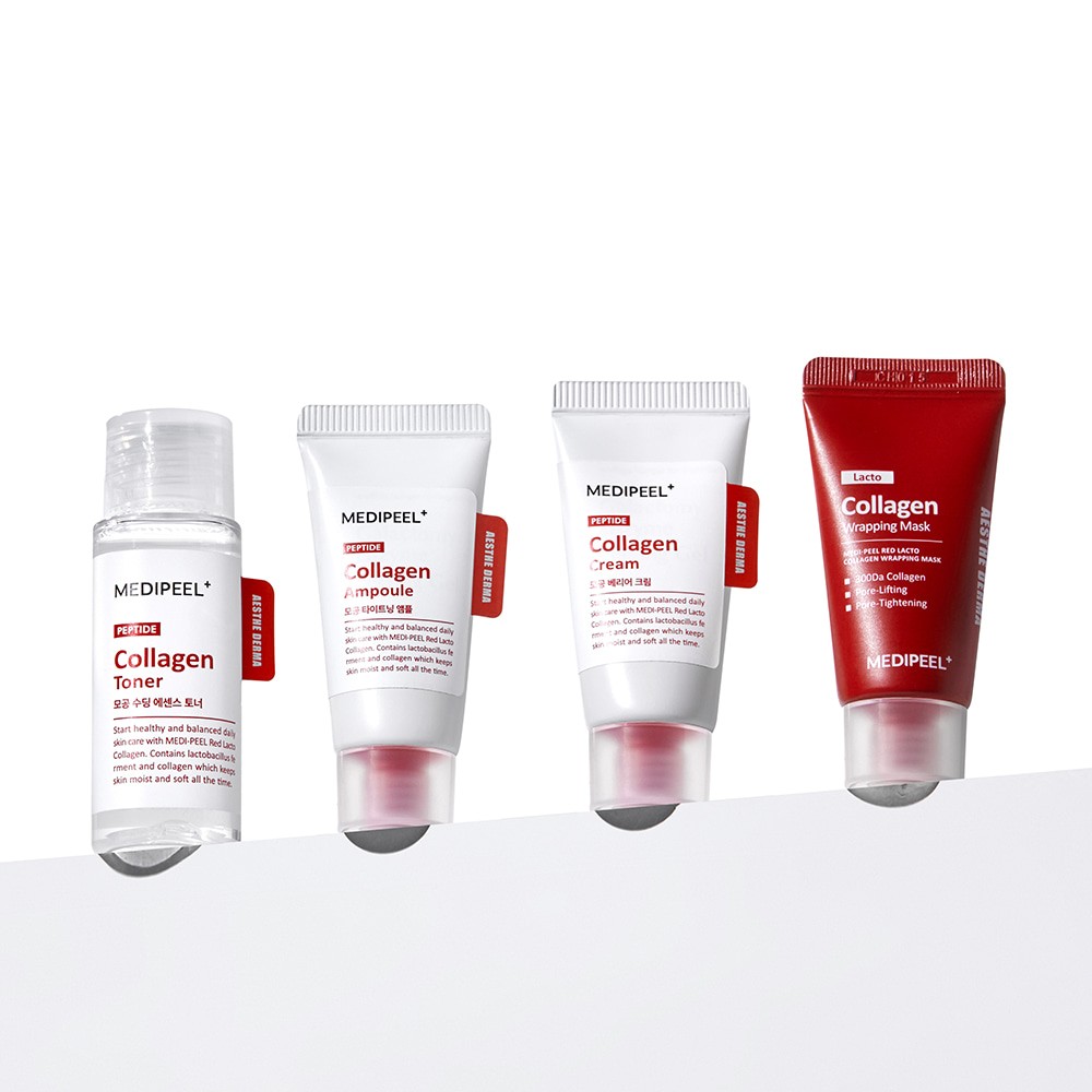 MEDIPEEL Red Lacto Collagen Skin Care Trial Kit (4 adet) Kollajen ile ayarla