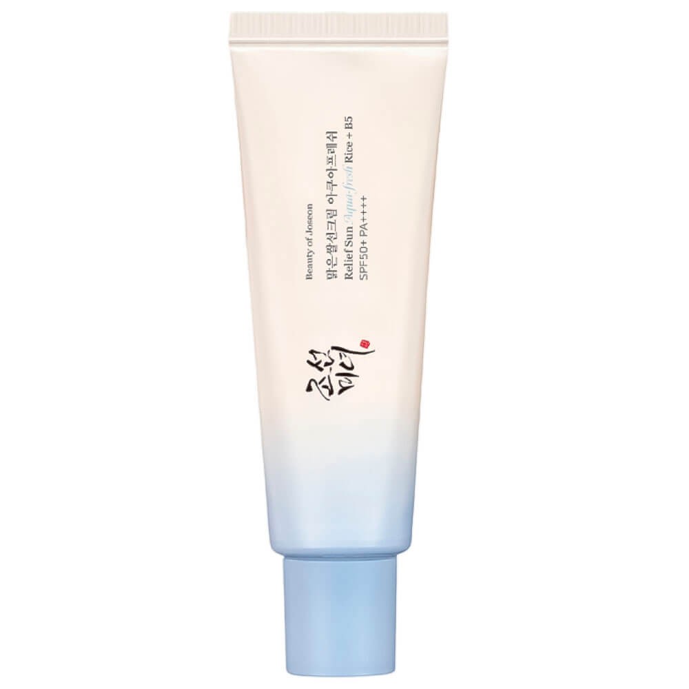 Beauty of Joseon Relief Sun Aqua-fresh Rice+B5 SPF50+ PA++++ Pantenol içeren hafif güneş kremi