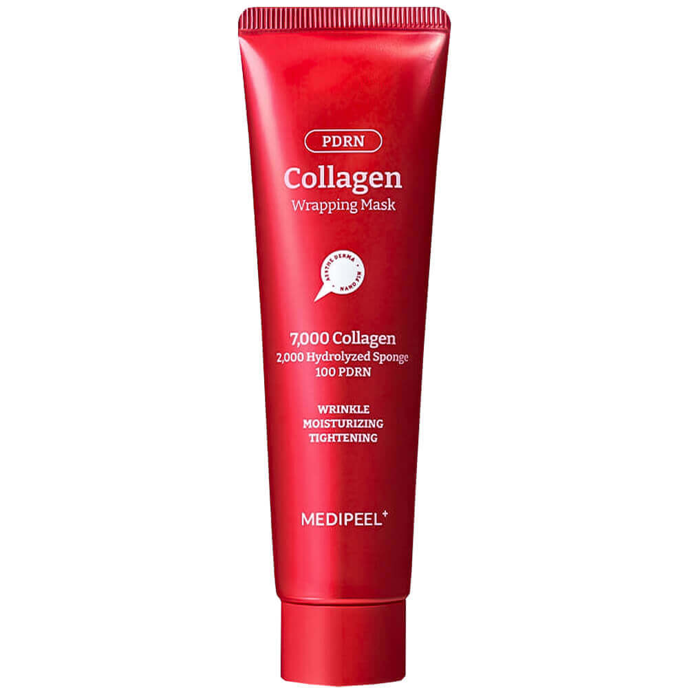 MEDIPEEL Collagen Glow Wrapping Mask 100 ml Cilde ışıltı kazandıran, kolajen, spiküller ve PDRN içeren film maskesi
