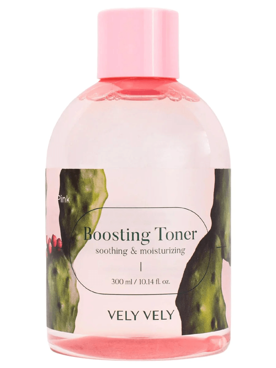 Vely Vely Pink Boosting Toner 300 ml Dikenli armut özü içeren nemlendirici toner güçlendirici