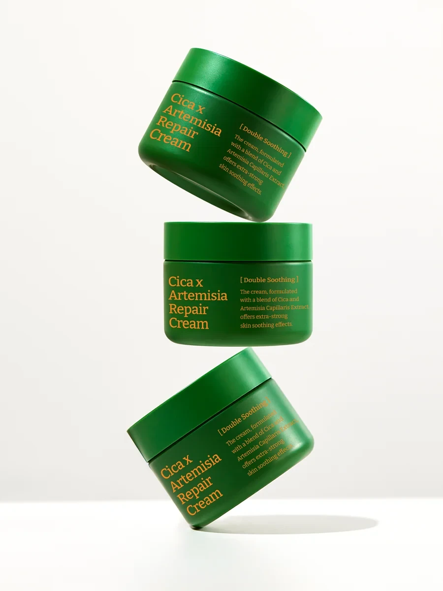 Vely Vely Cica Х Artemisia Repair Cream 60 ml Hassas ciltler için pelin otu ve centella özütü içeren yatıştırıcı krem