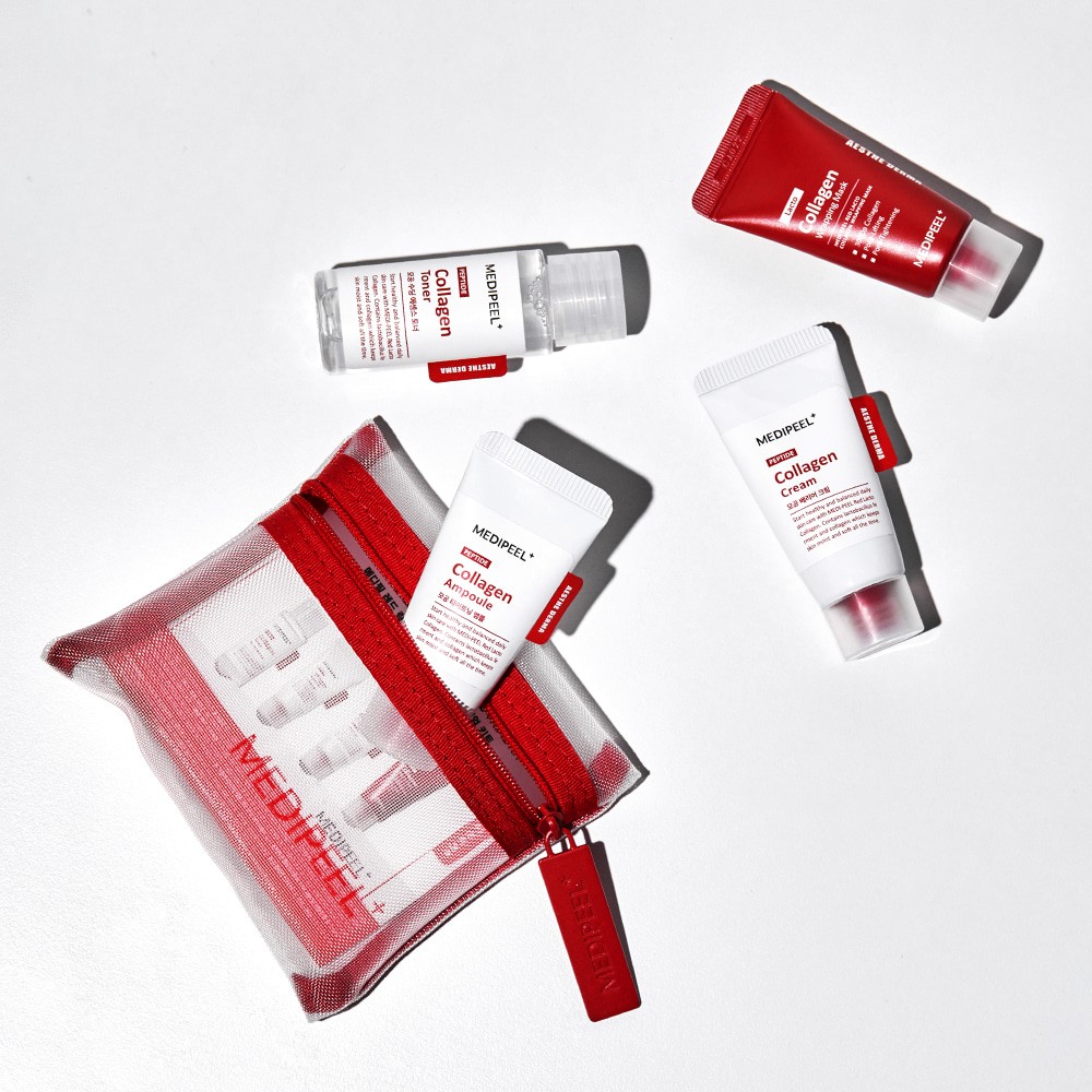 MEDIPEEL Red Lacto Collagen Skin Care Trial Kit (4 adet) Kollajen ile ayarla