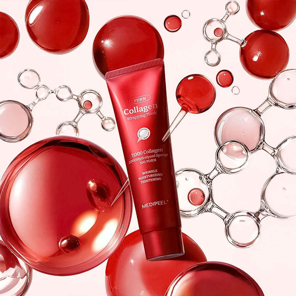 MEDIPEEL Collagen Glow Wrapping Mask 100 ml Cilde ışıltı kazandıran, kolajen, spiküller ve PDRN içeren film maskesi