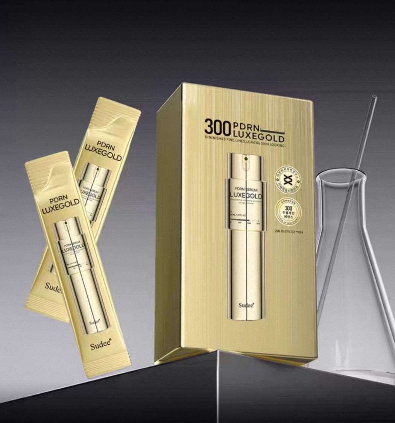 Sudee Luxegold PDRN 300 Renewal Serum (2 ml * 10 adet) Altın Spiküller ve PDRN Yaşlanma Karşıtı Yenileyici Serum