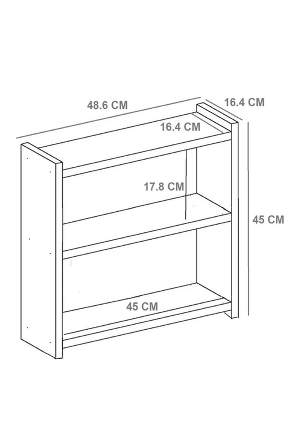 Beyaz Renk 3 Katlı Modern Ahşap Mdf Tezgah Üstü Mutfak Baharatlık Rafı