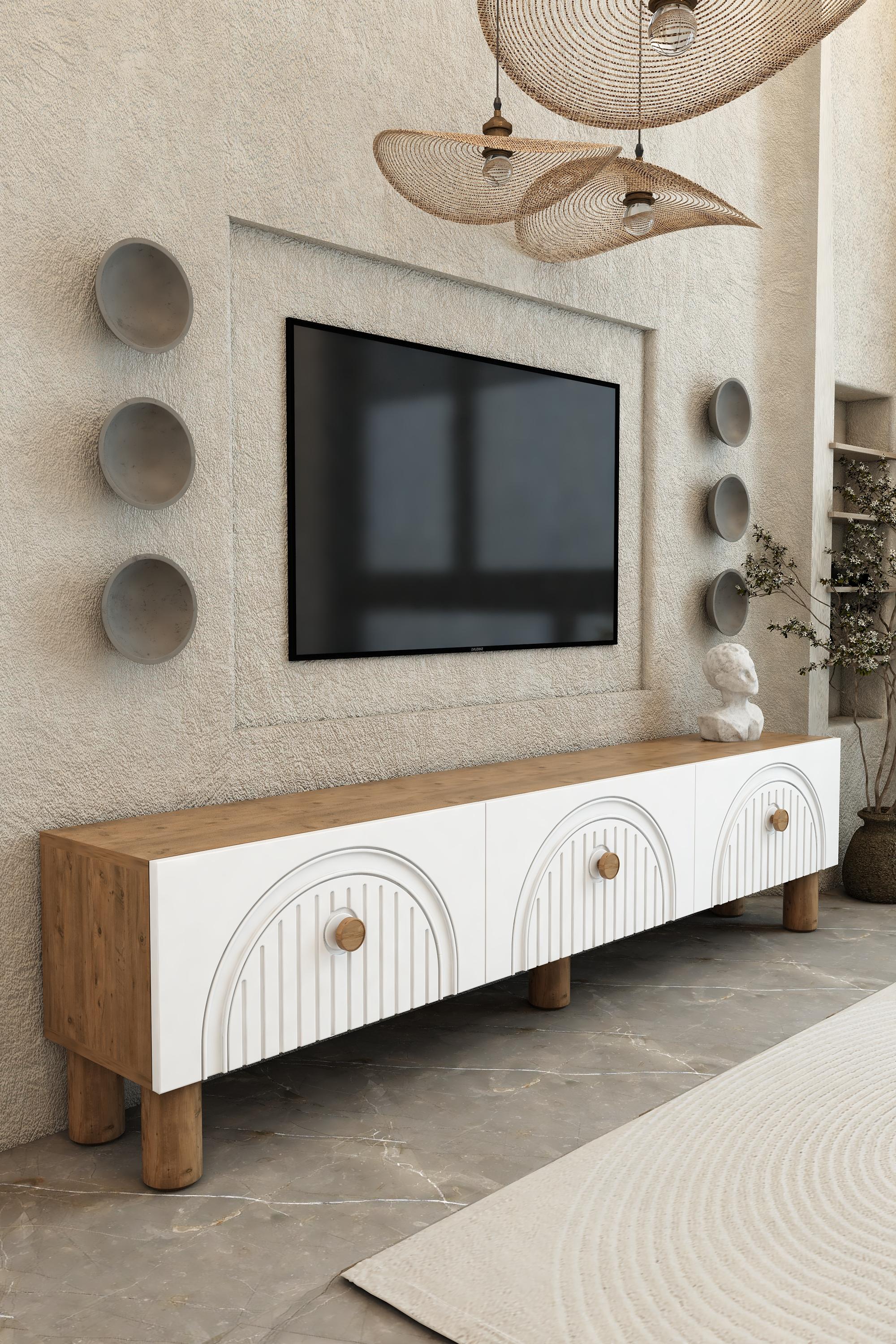 150 Cm Bohem 3 kapaklı Membran Tv sehpası