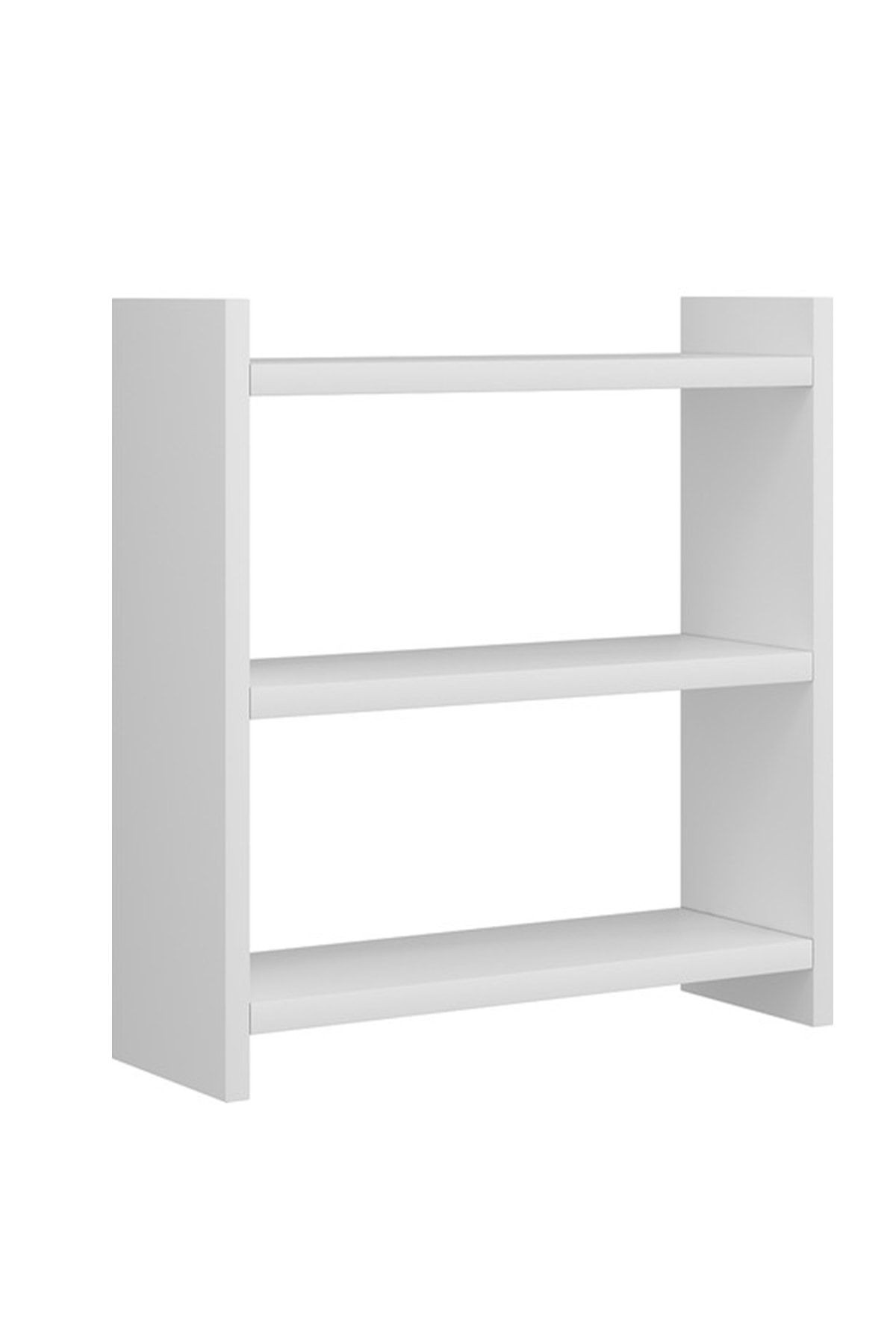 Beyaz Renk 3 Katlı Modern Ahşap Mdf Tezgah Üstü Mutfak Baharatlık Rafı