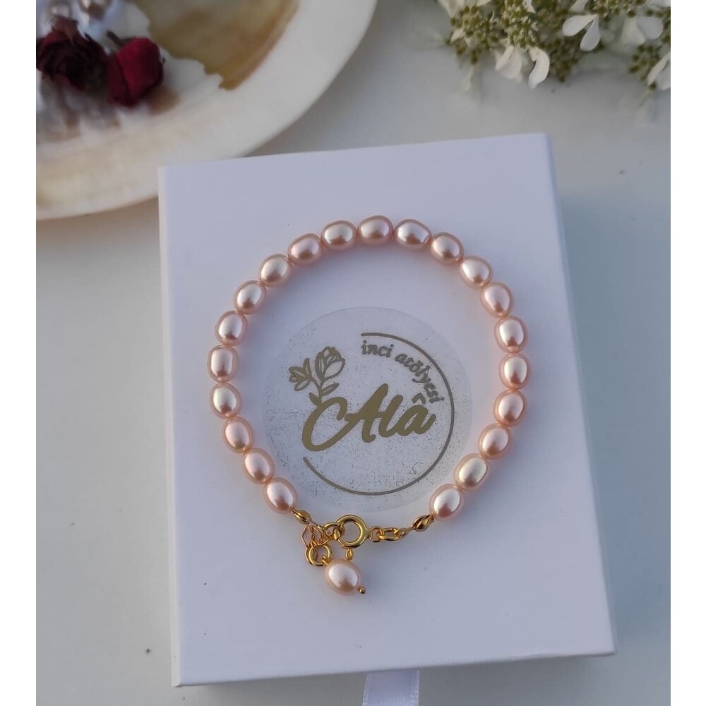 Miray Gerçek İncili Gümüş Bileklik